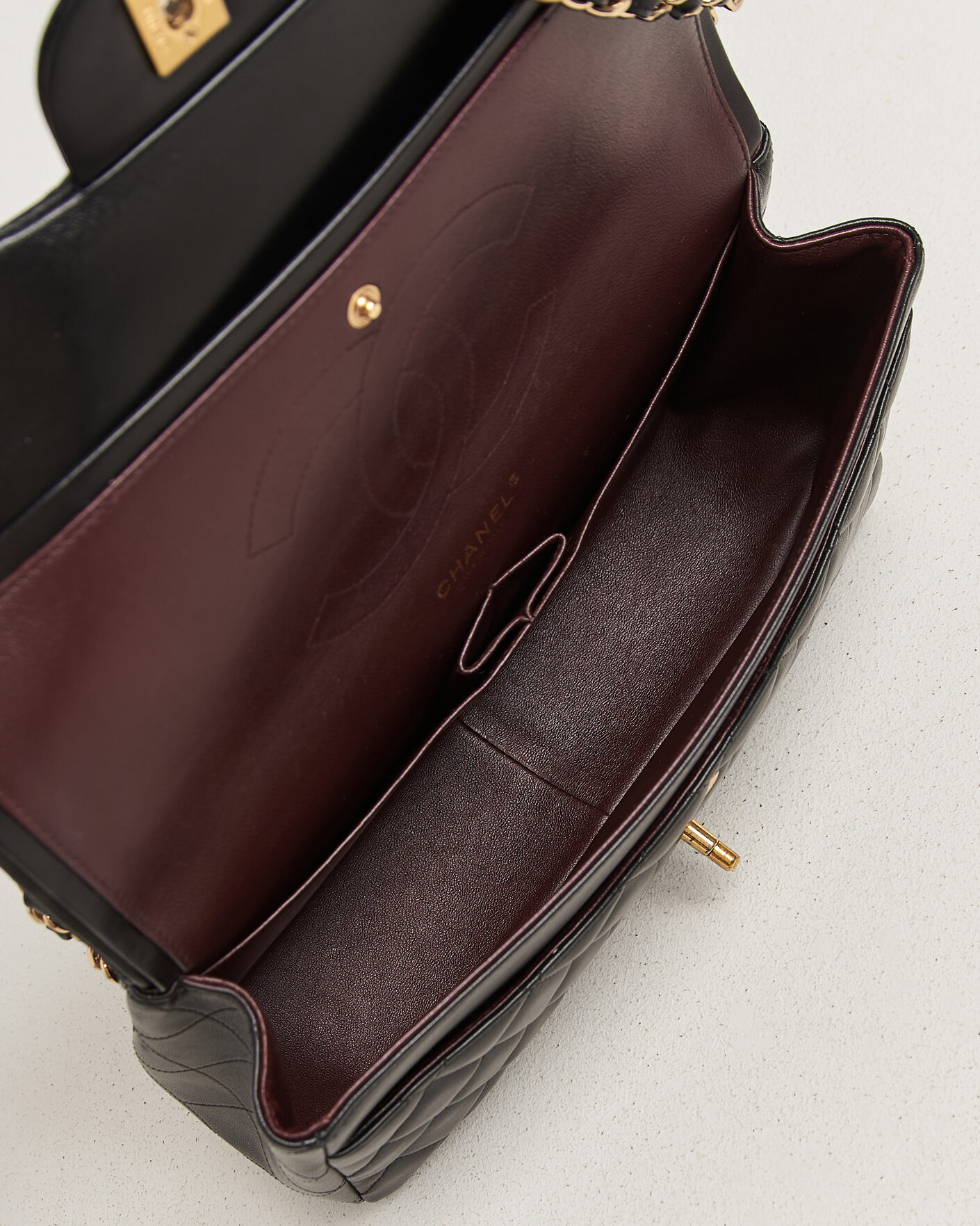 Herren | Pre-Owned & Vintage Bags | Chanel Pre-Owned | Classic Jumbo Double Flap Bag Lambskin Black