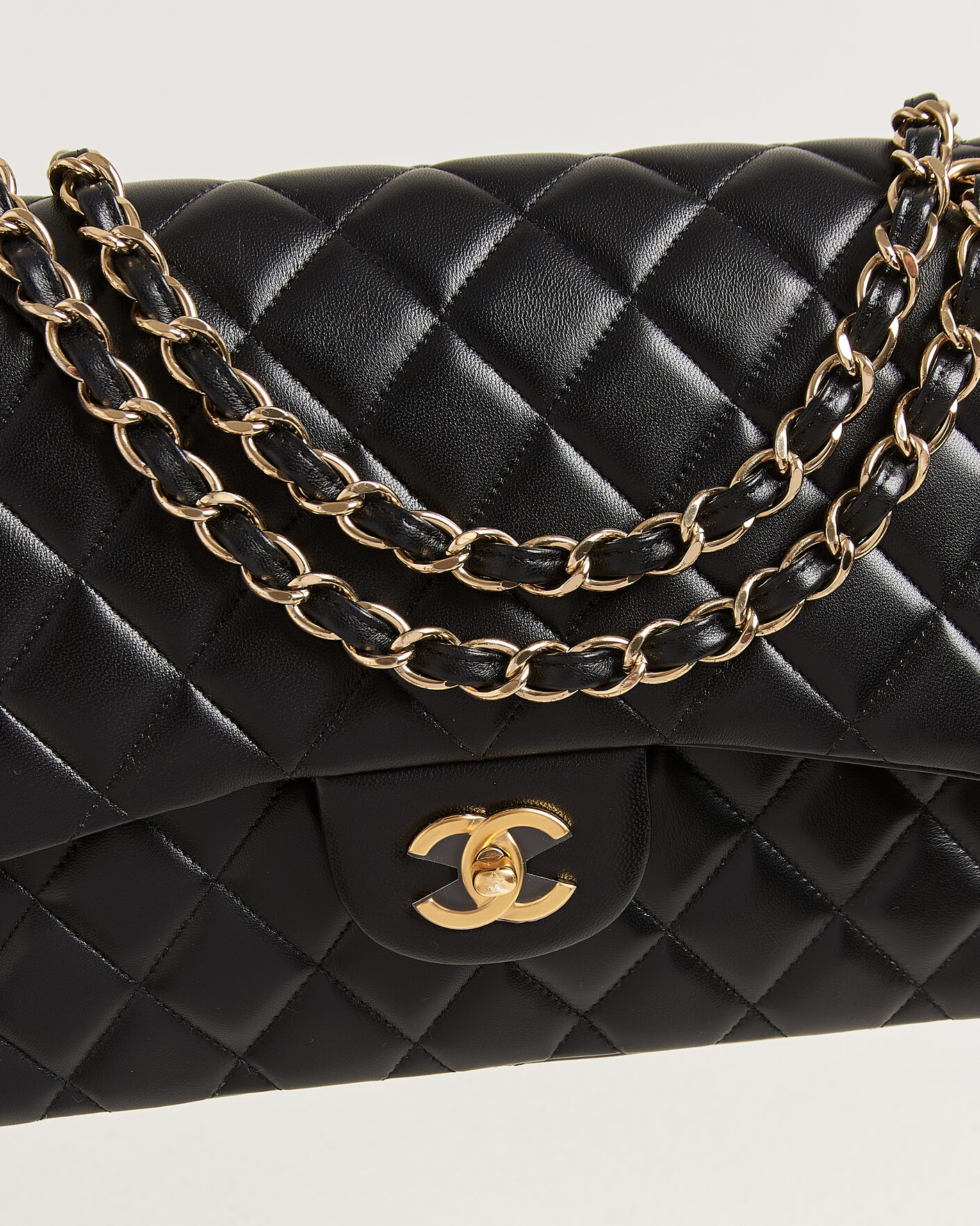 Herren | Pre-Owned & Vintage Bags | Chanel Pre-Owned | Classic Jumbo Double Flap Bag Lambskin Black