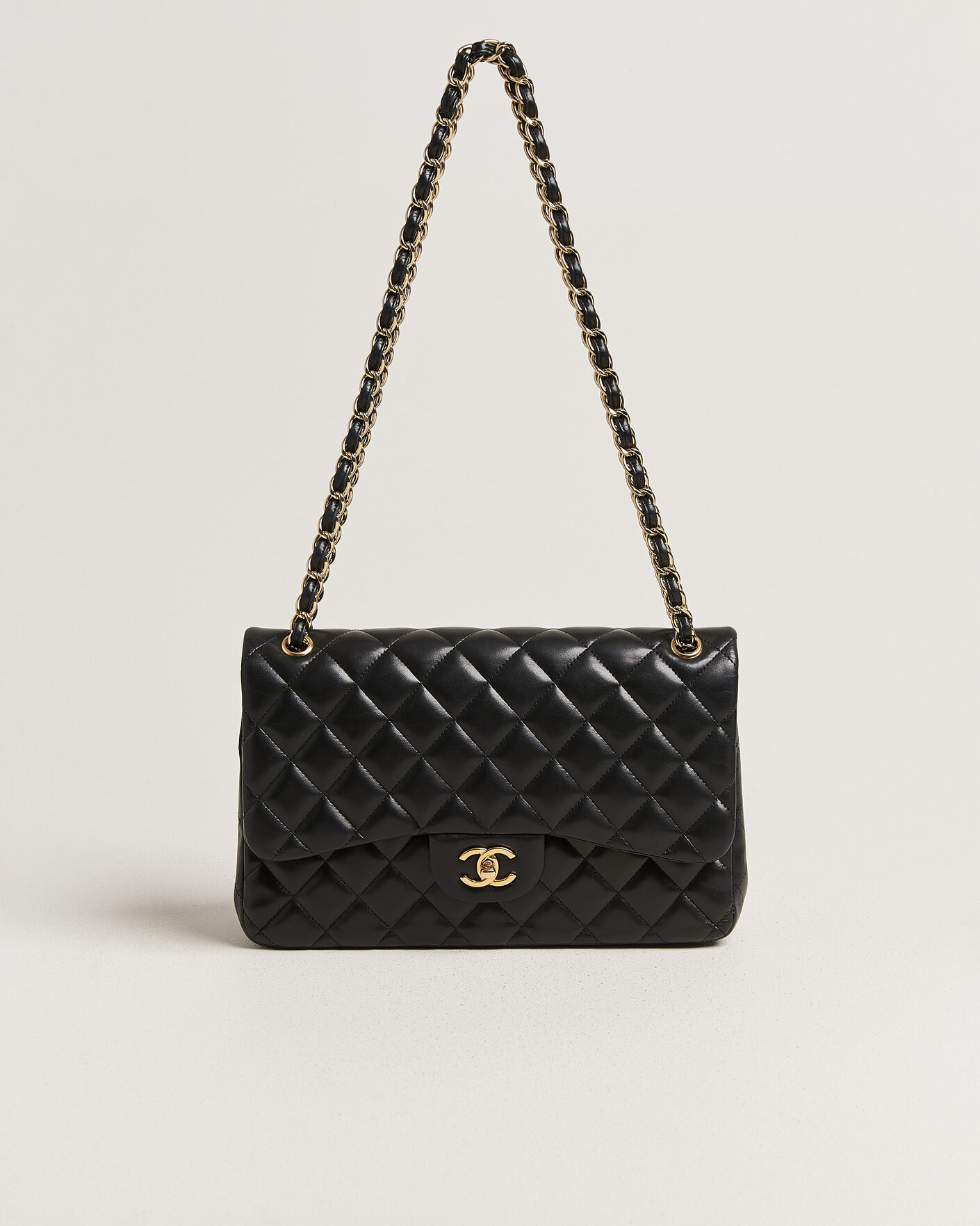 Herren | Pre-Owned & Vintage Bags | Chanel Pre-Owned | Classic Jumbo Double Flap Bag Lambskin Black