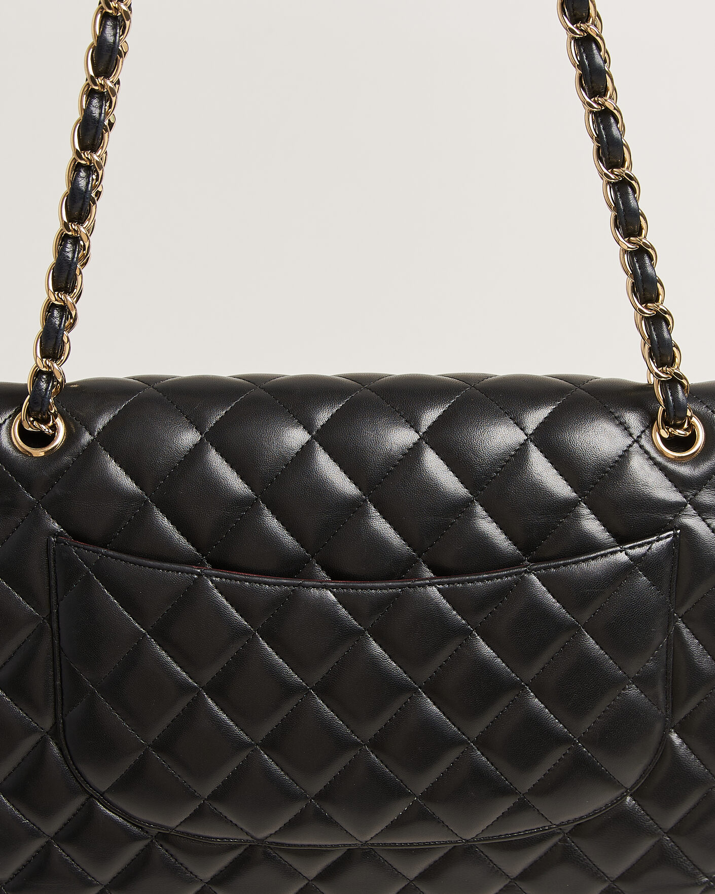 Herren | Pre-Owned & Vintage Bags | Chanel Pre-Owned | Classic Jumbo Double Flap Bag Lambskin Black