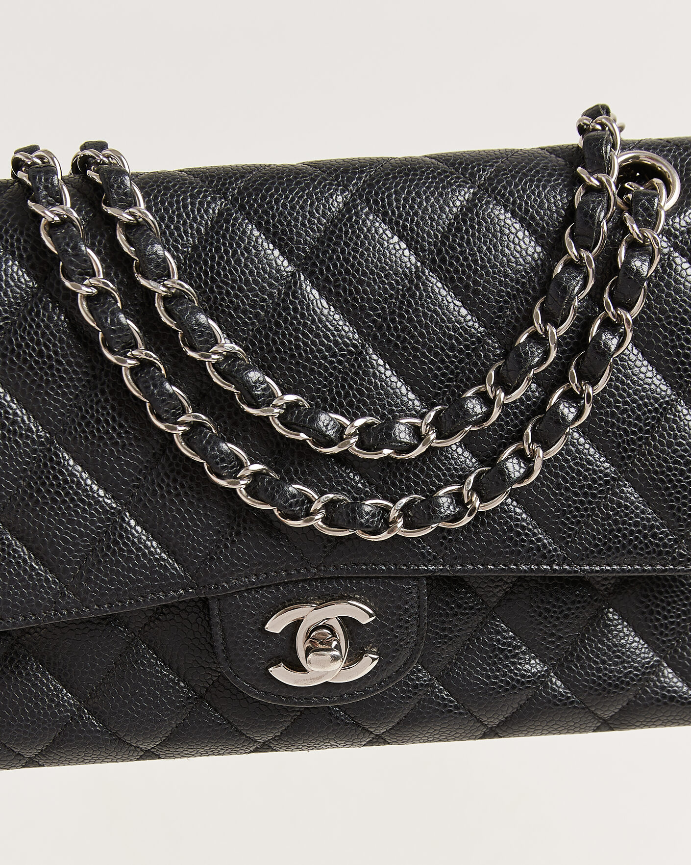 Herren | Pre-Owned & Vintage Bags | Chanel Pre-Owned | Classic Medium Single Flap Bag Caviar Black