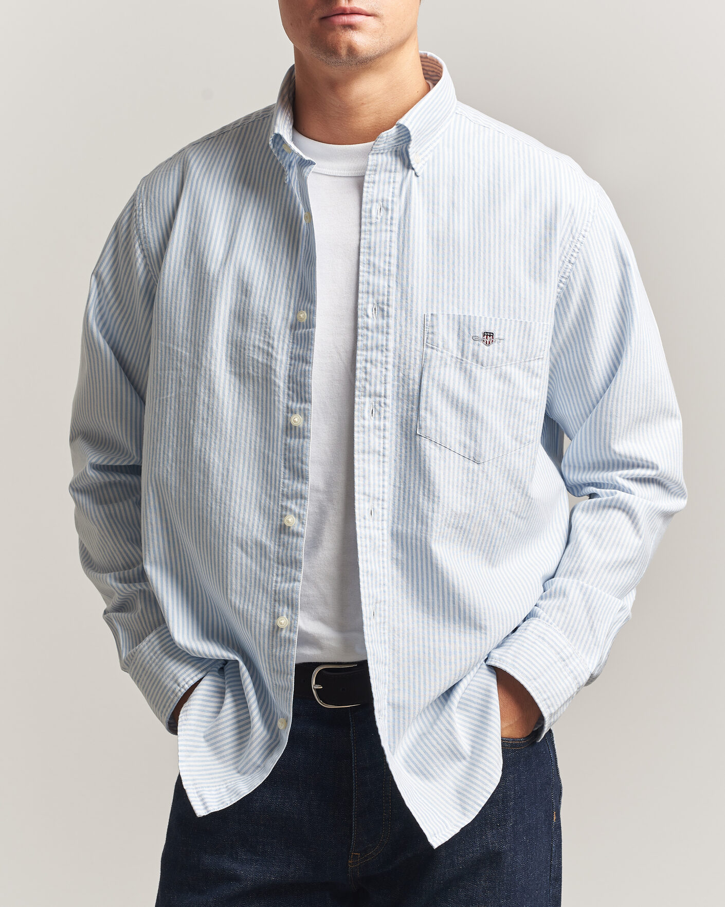 Herren | Hemden | Gant | Regular Fit Striped Oxford Shirt College Blue