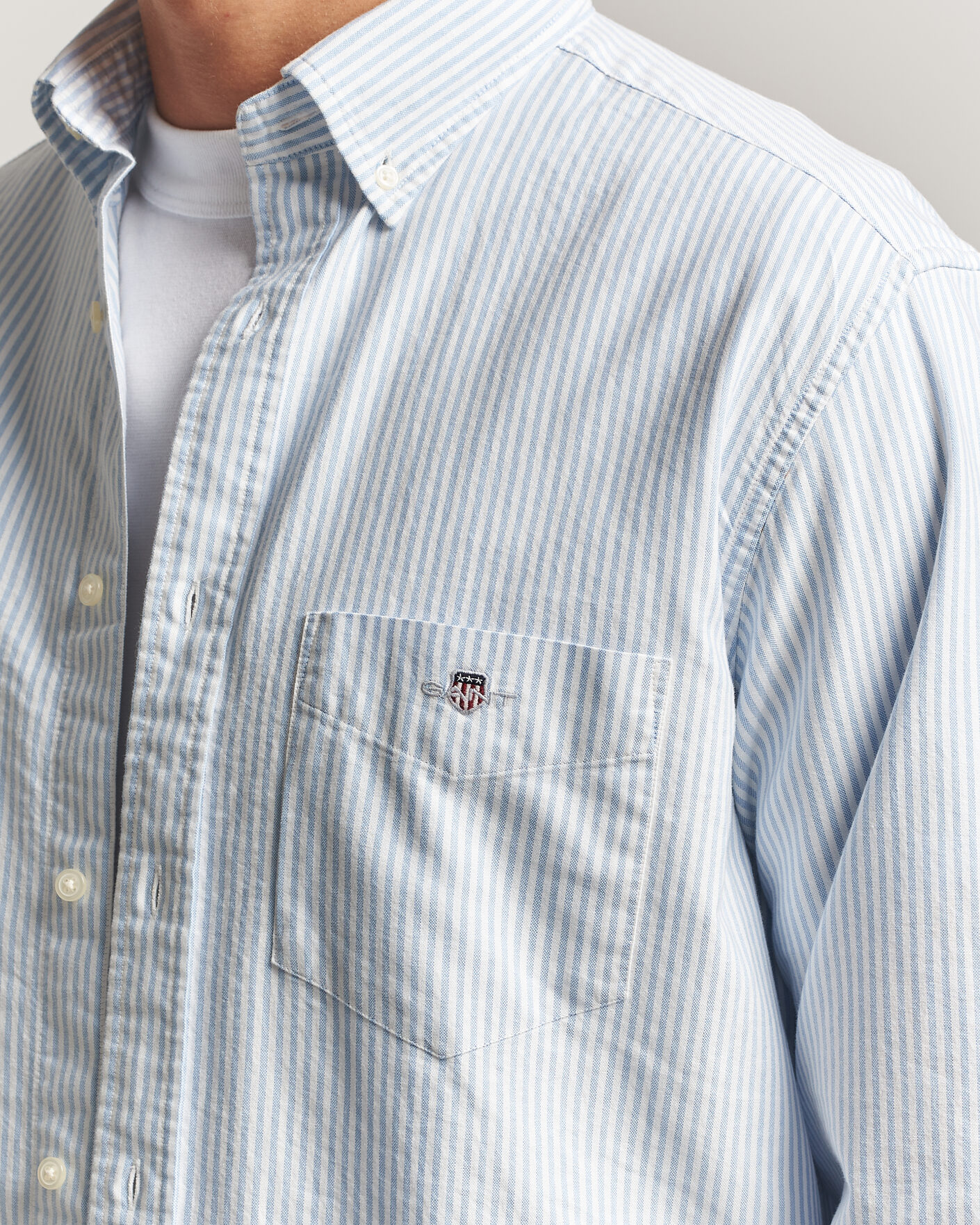 Herren | Hemden | Gant | Regular Fit Striped Oxford Shirt College Blue