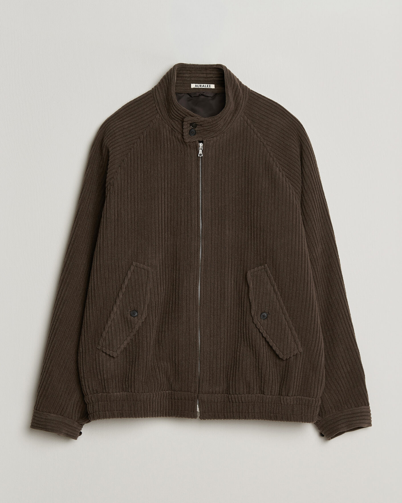 Herren | Jacken | Auralee | Wool Cashmere Corduroy Zip Jacket Smoky Brown