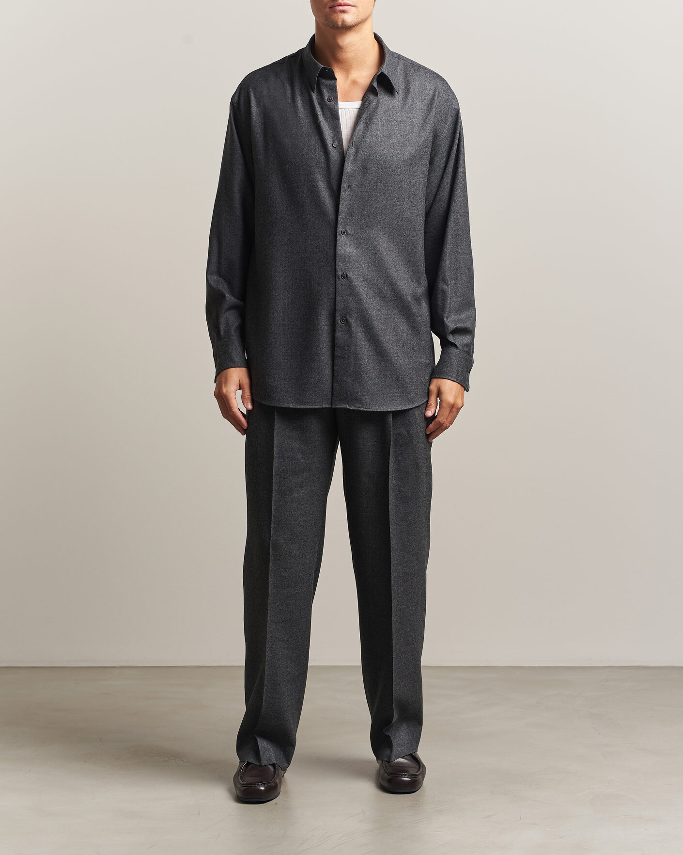 Herren | Hemden | Auralee | Super Light Wool Shirt Charcoal