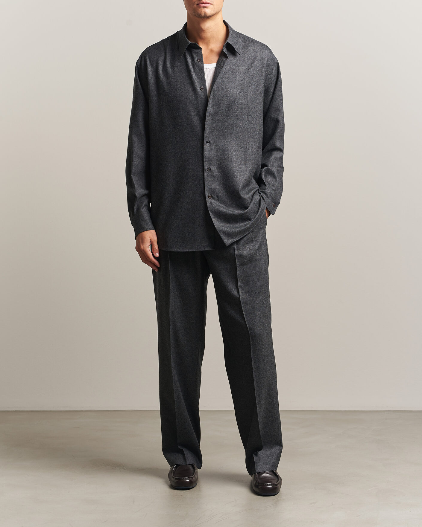 Herren | Hosen | Auralee | Super Light Wool Pants Charcoal