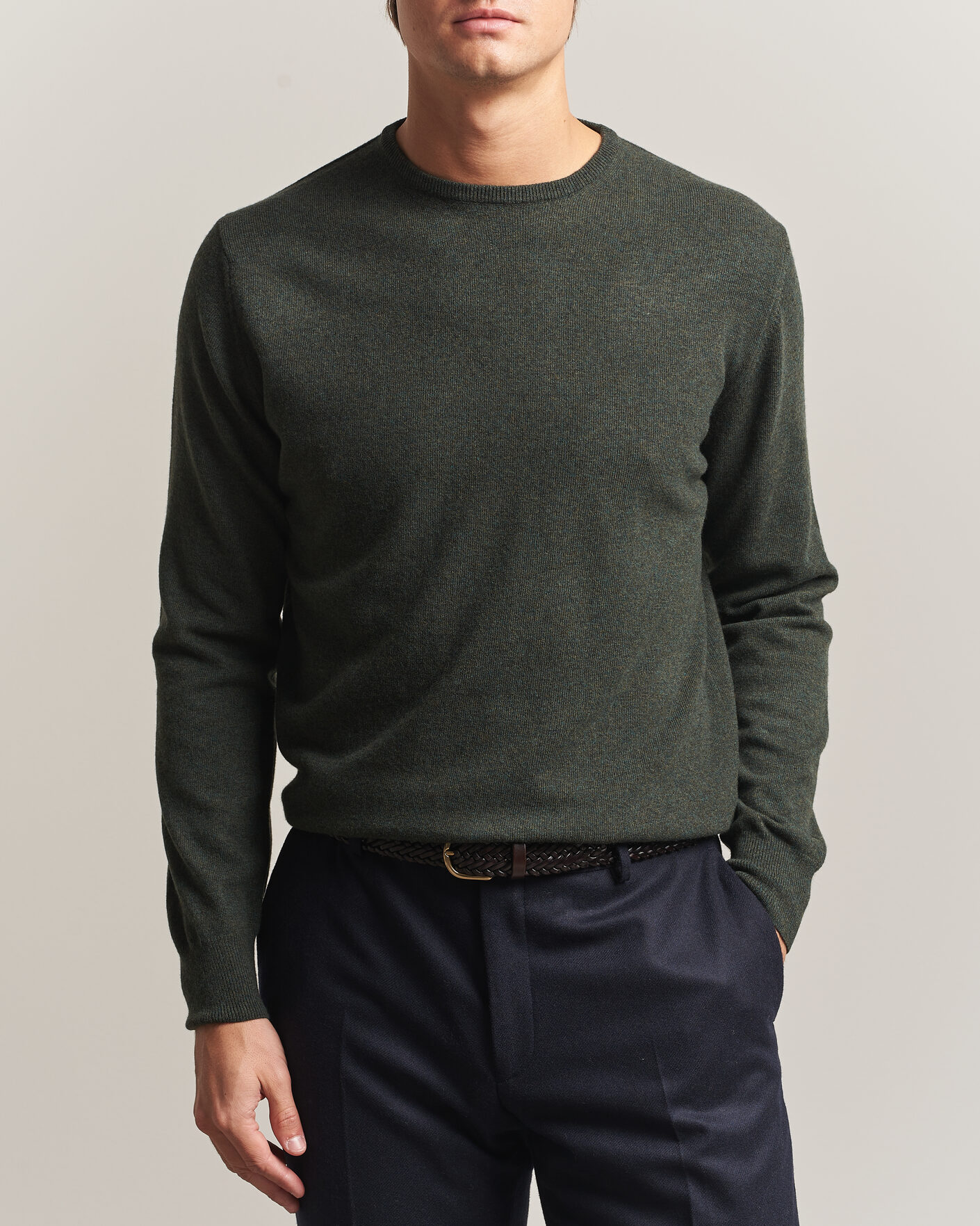 Herren | Pullover | Morgano | Wool/Cashmere Crewneck Dark Green