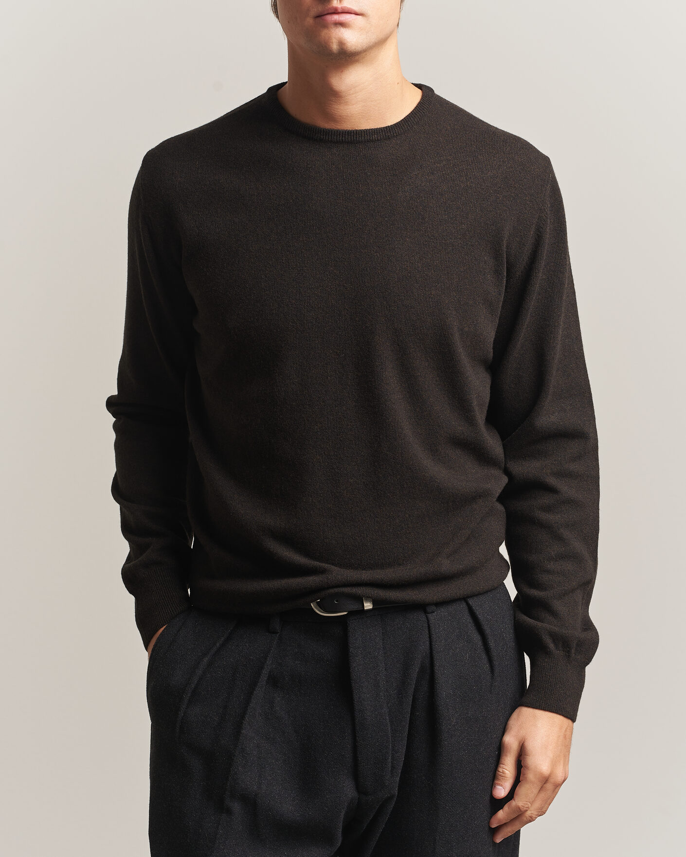Herren | Pullover | Morgano | Wool/Cashmere Crewneck Dark Brown