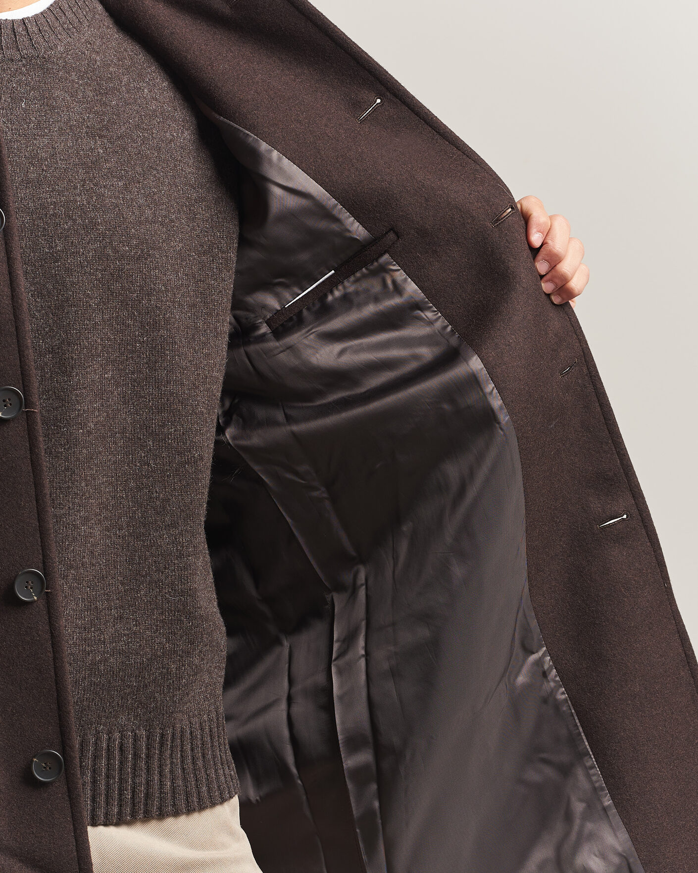Herren | Jacken | A Day's March | Shamrock Wool Car Coat Dark Brown