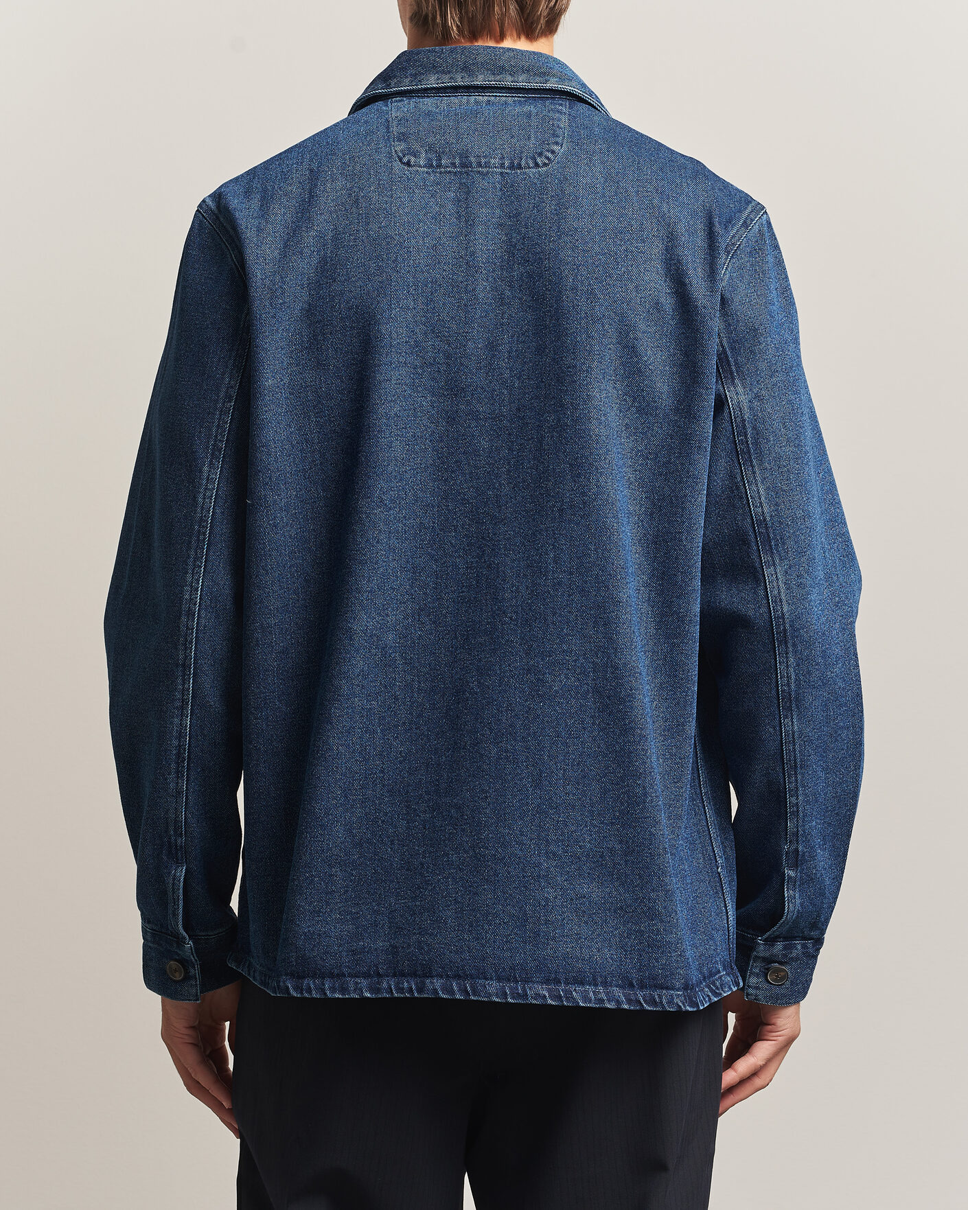 Herren | Hemden | A Day's March | Algot Denim Overshirt Dark Blue Wash
