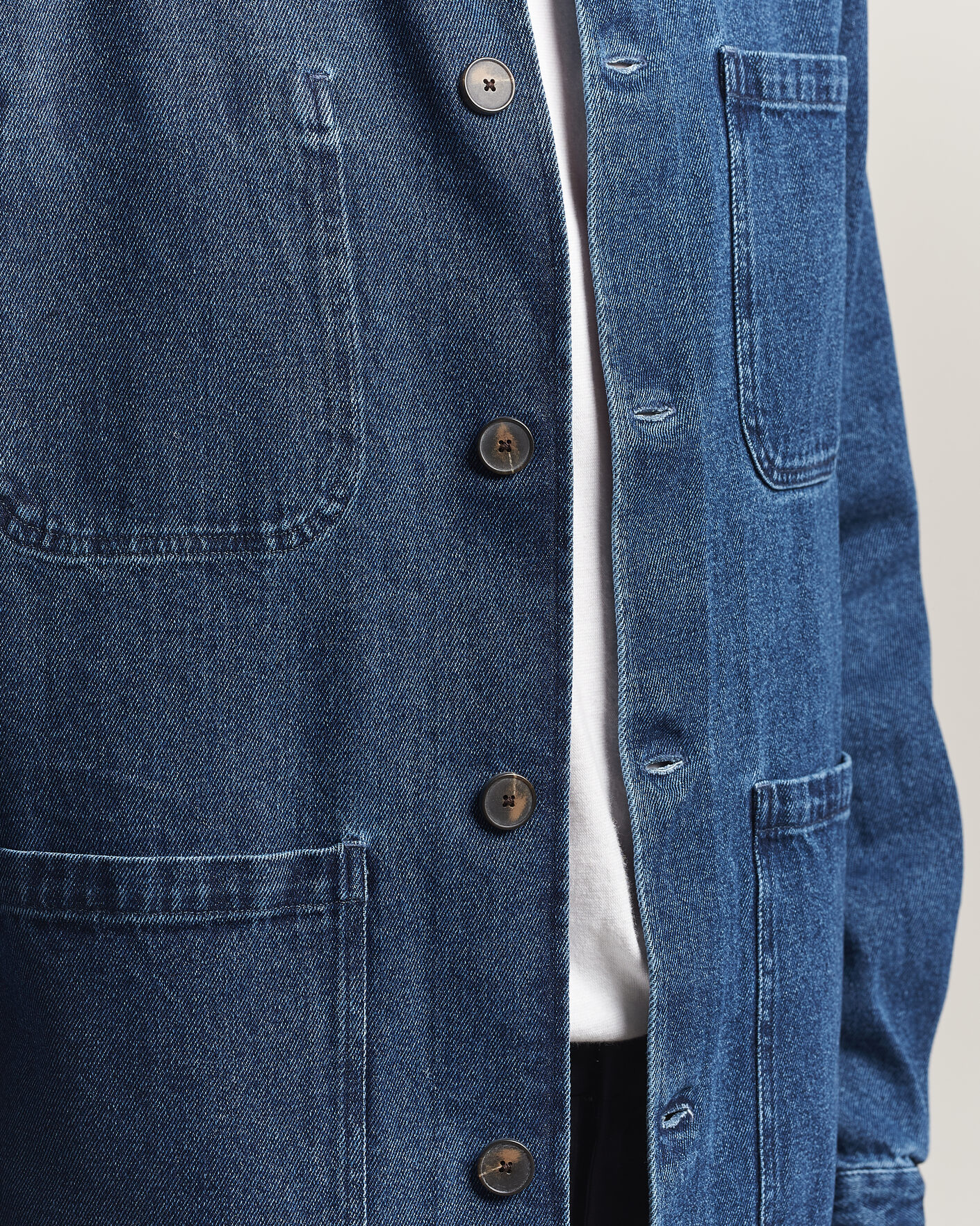 Herren | Hemden | A Day's March | Algot Denim Overshirt Dark Blue Wash