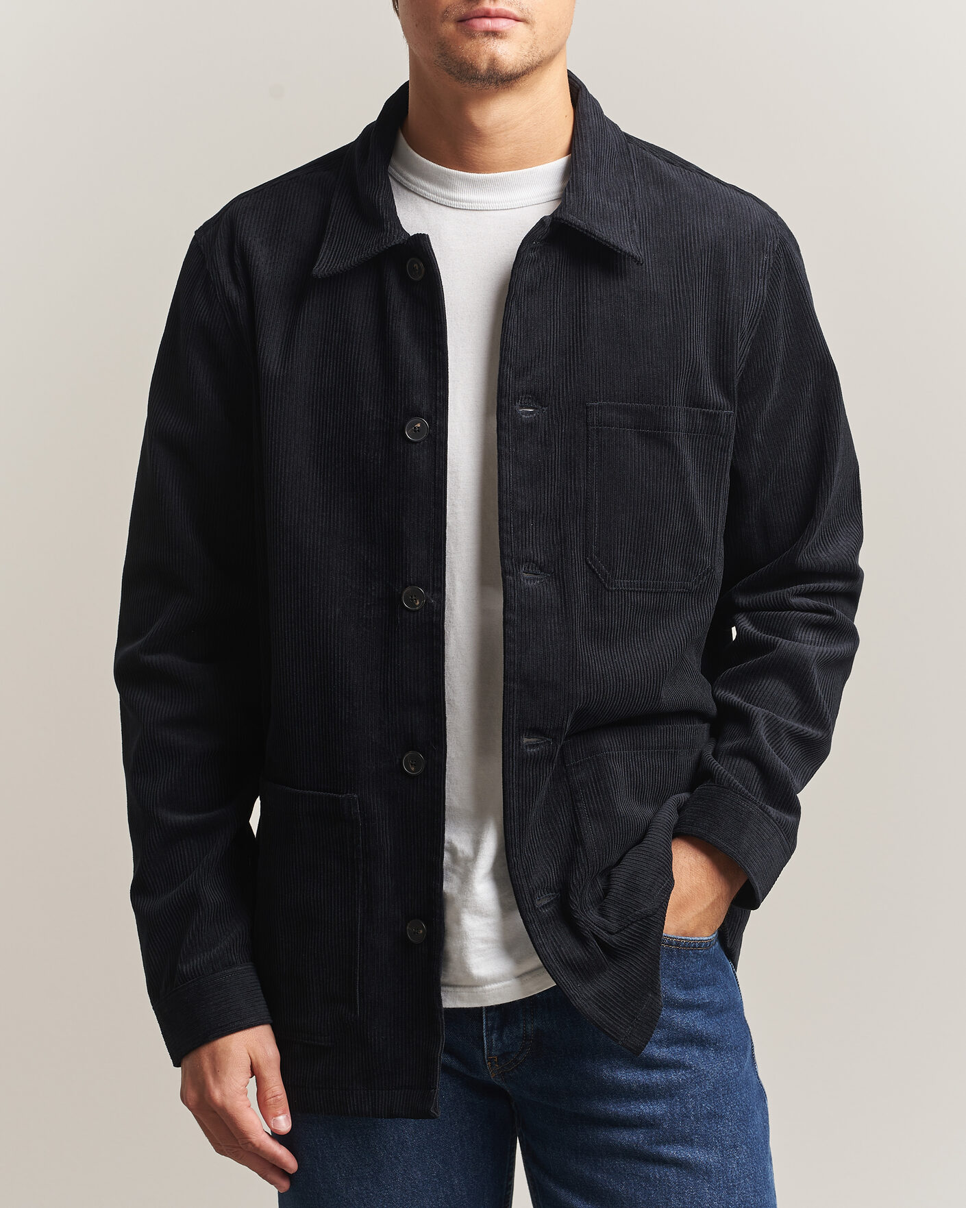 Herren | Hemden | A Day's March | Original Corduroy Overshirt Black