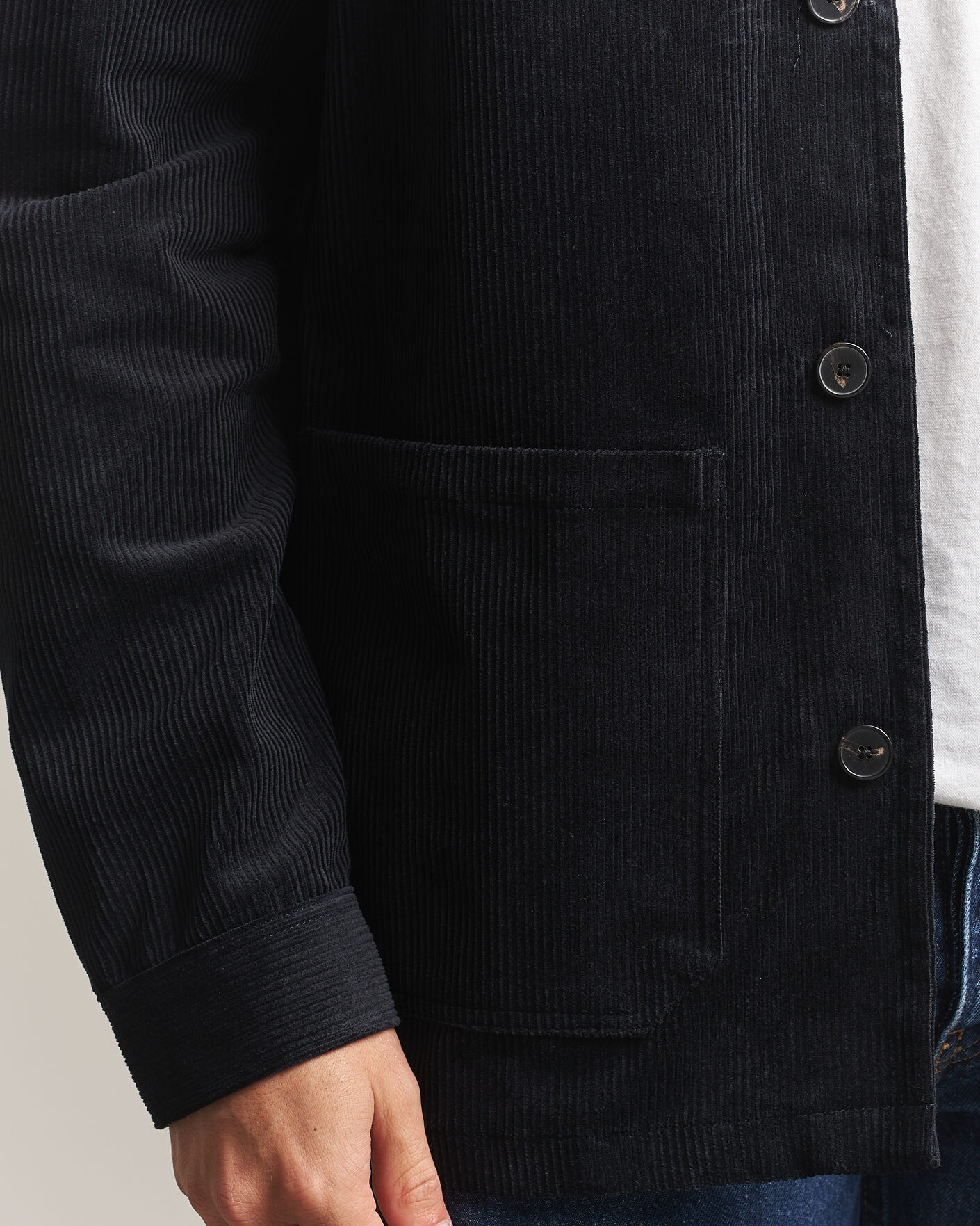Herren | Hemden | A Day's March | Original Corduroy Overshirt Black