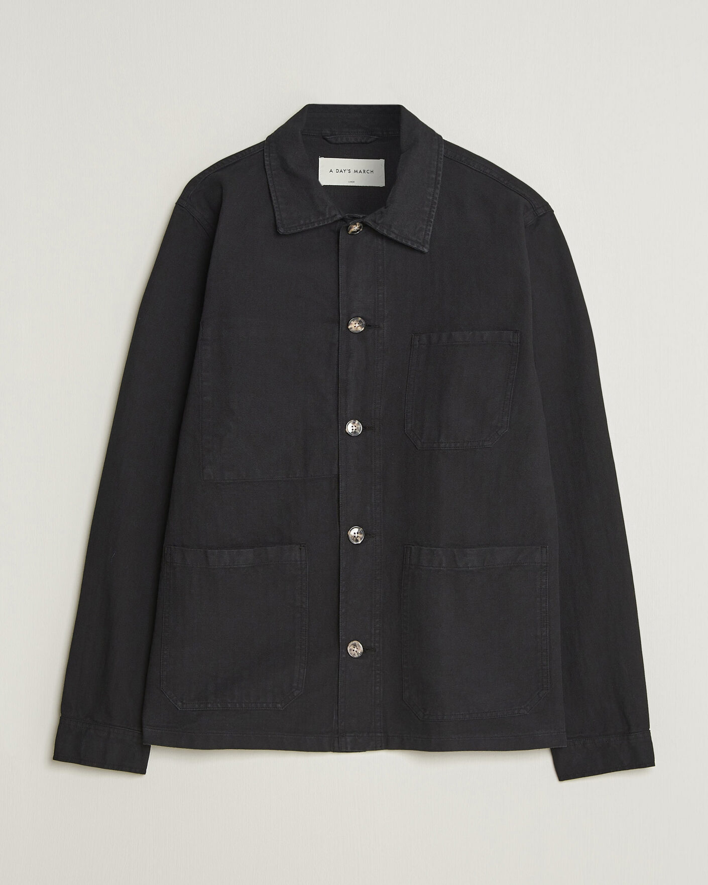 Herren | Hemden | A Day's March | Original Herringbone Overshirt Black