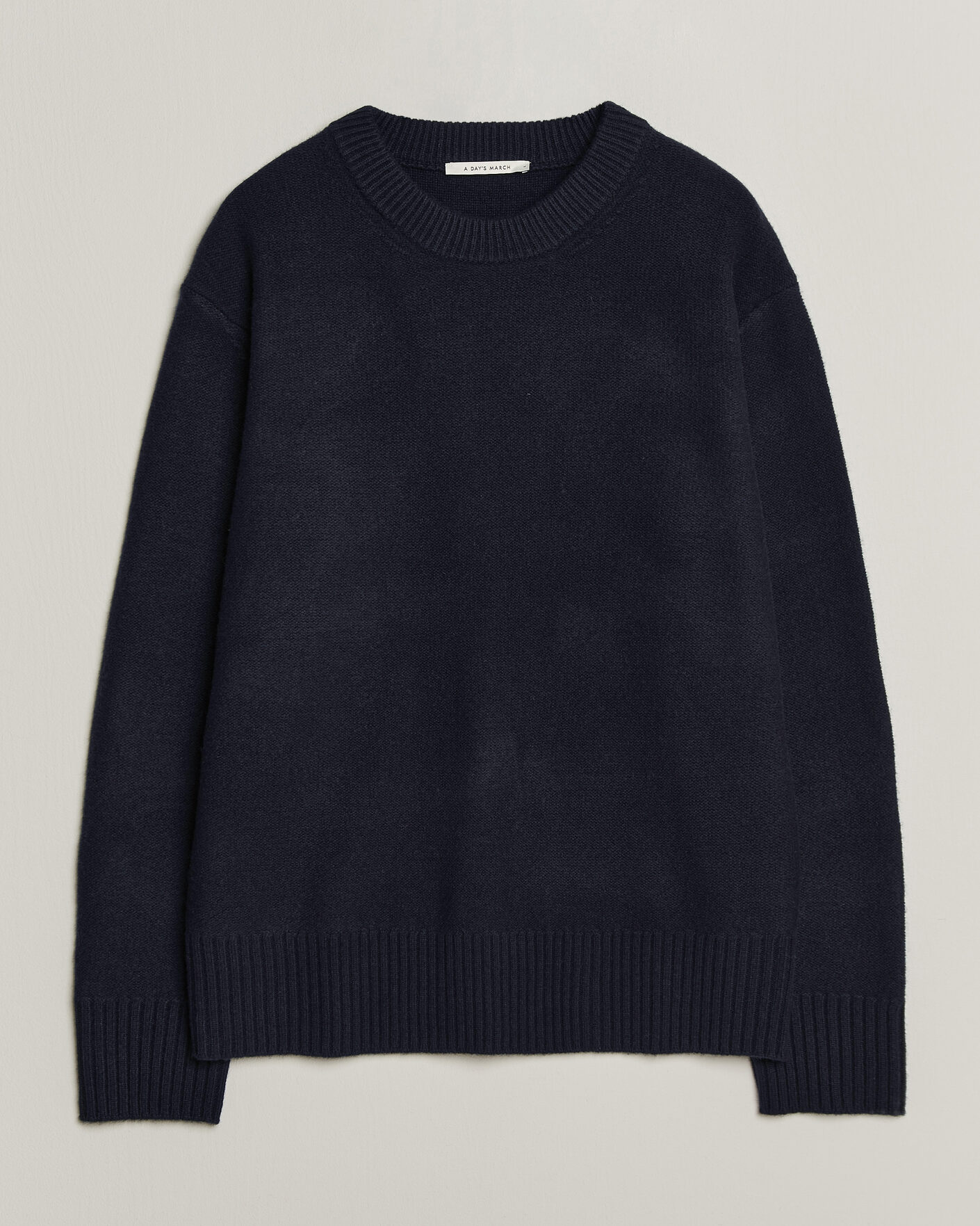 Herren | Pullover | A Day's March | Tietar Boiled Merino Sweater Navy