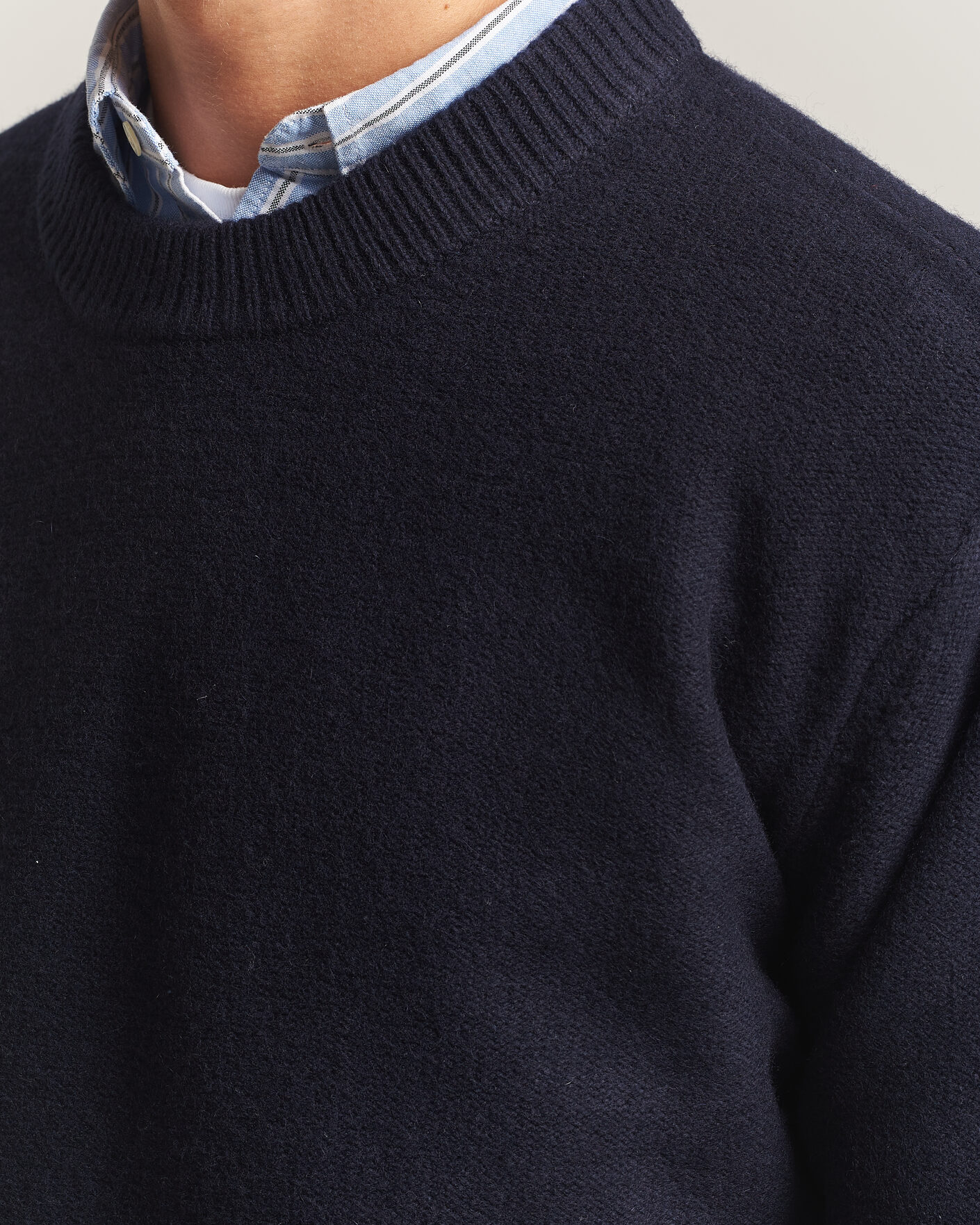 Herren | Pullover | A Day's March | Tietar Boiled Merino Sweater Navy