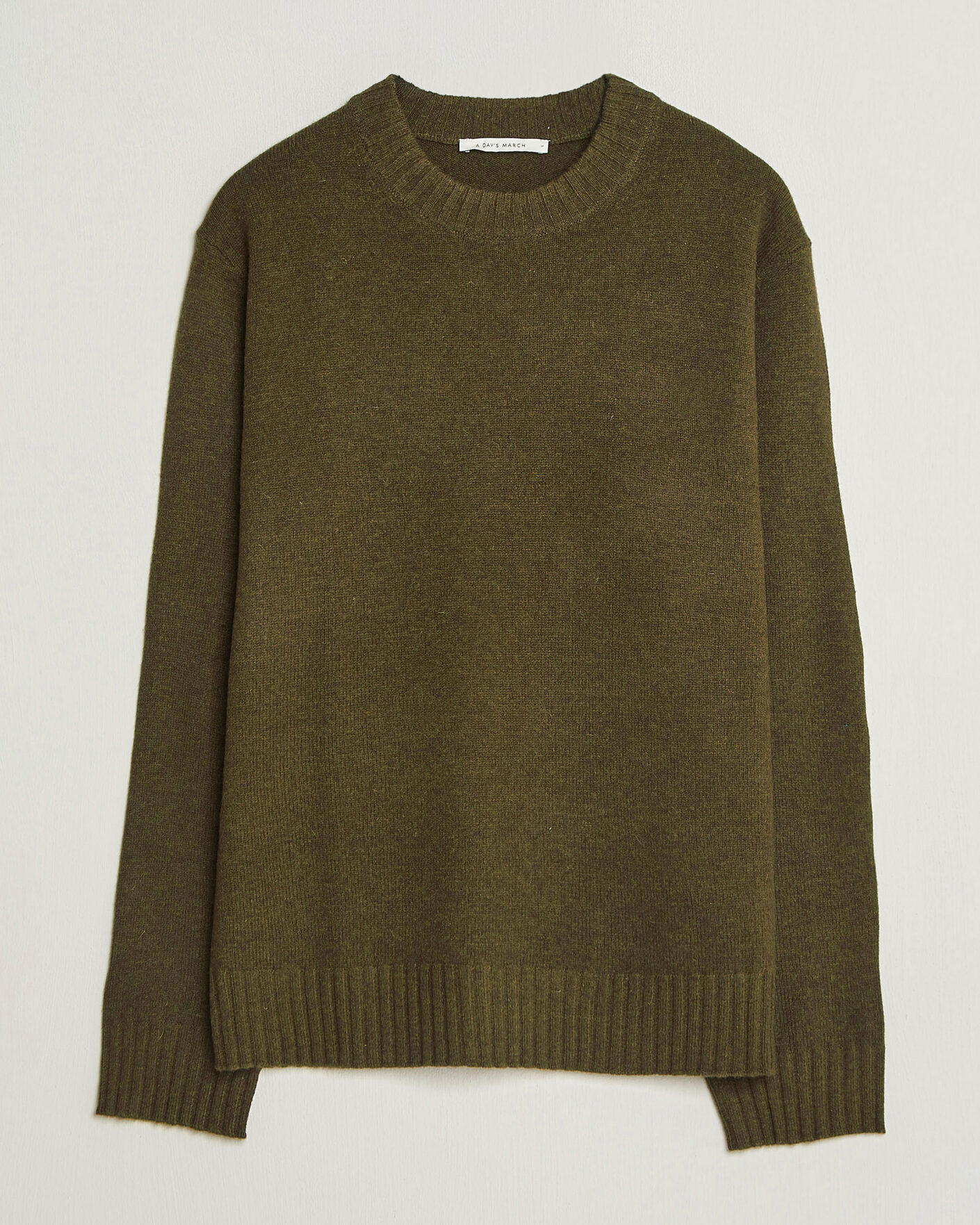 Herren | Pullover | A Day's March | Marlow Lambswool Sweater Forest Green