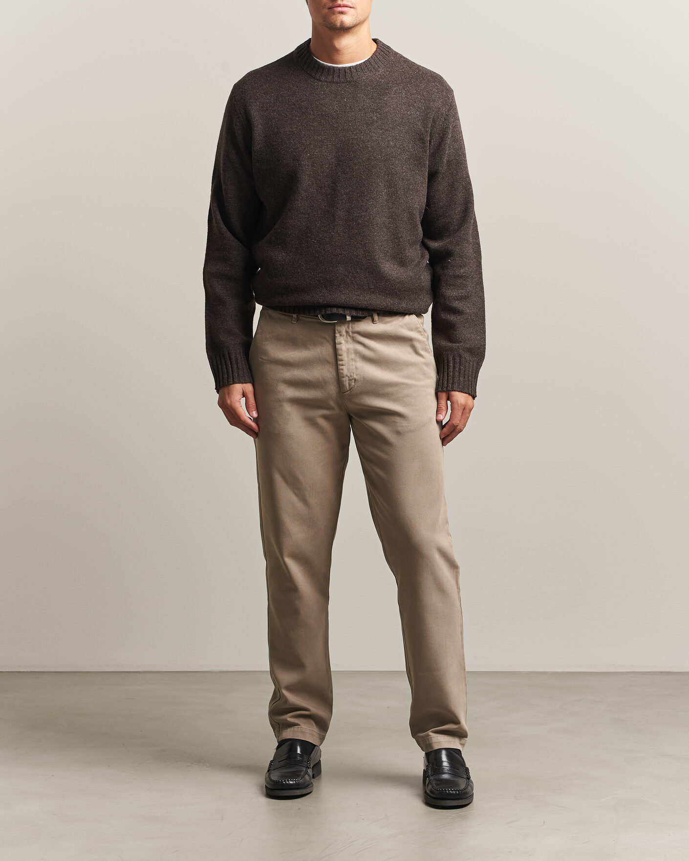 Herren | Pullover | A Day's March | Marlow Lambswool Sweater Dark Brown
