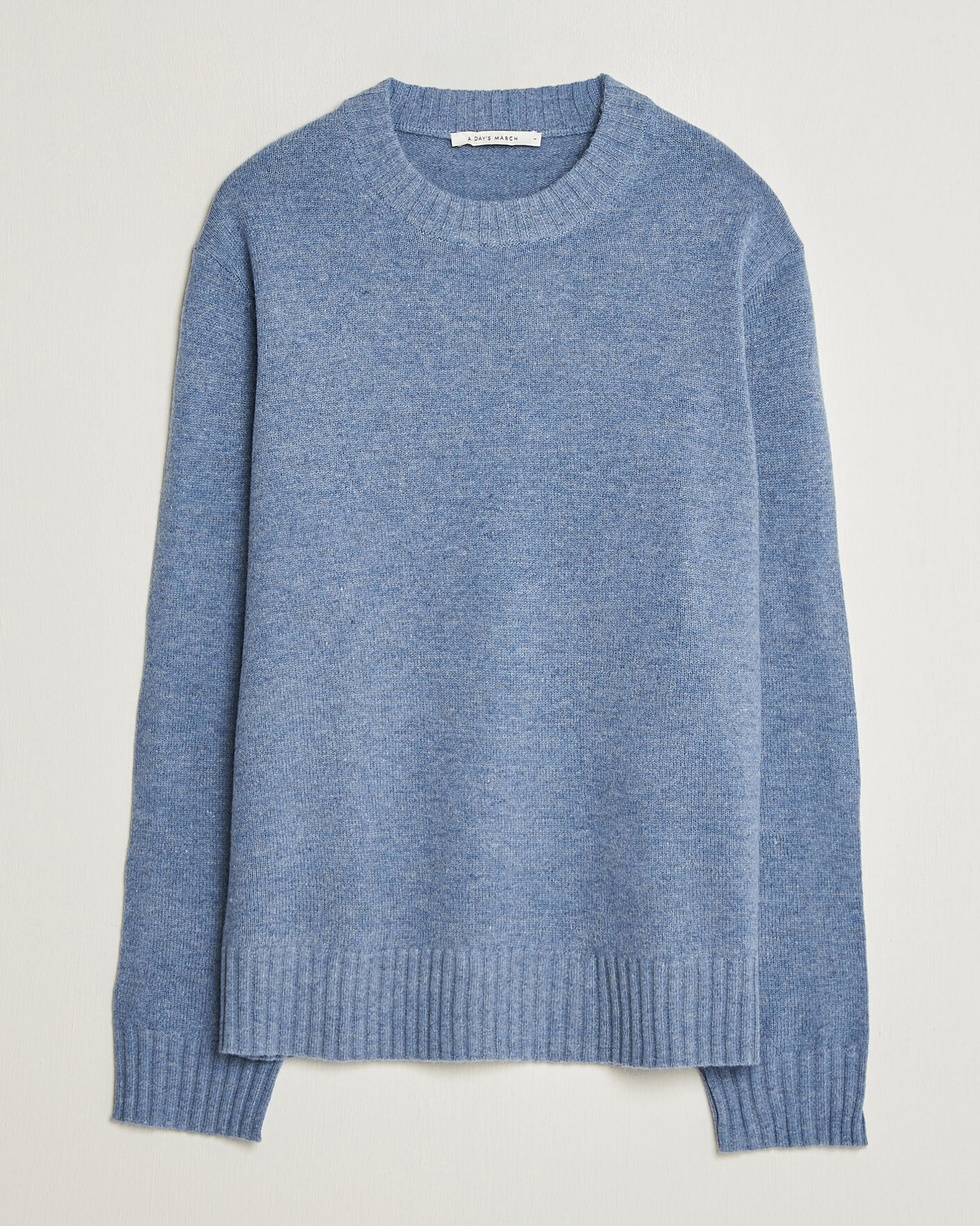 Herren | Pullover | A Day's March | Marlow Lambswool Sweater Misty Blue