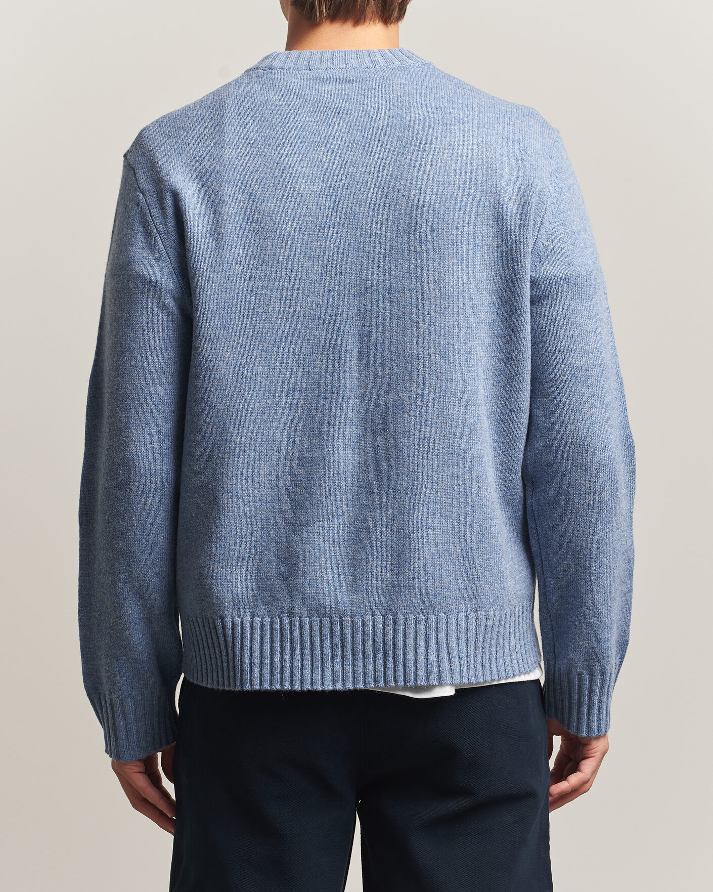 Herren | Pullover | A Day's March | Marlow Lambswool Sweater Misty Blue