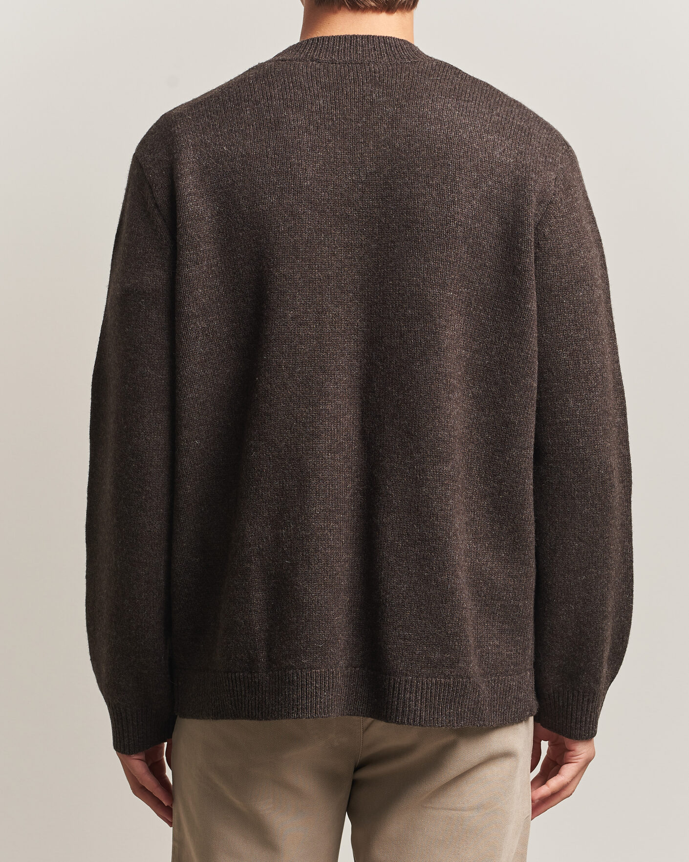 Herren | Pullover | A Day's March | Jarrow Lambswool Cardigan Dark Brown