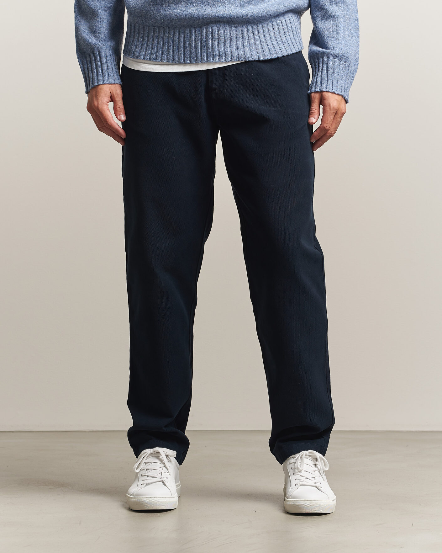 Herren | Hosen | A Day's March | Miller Cotton/Lyocell Trousers Navy