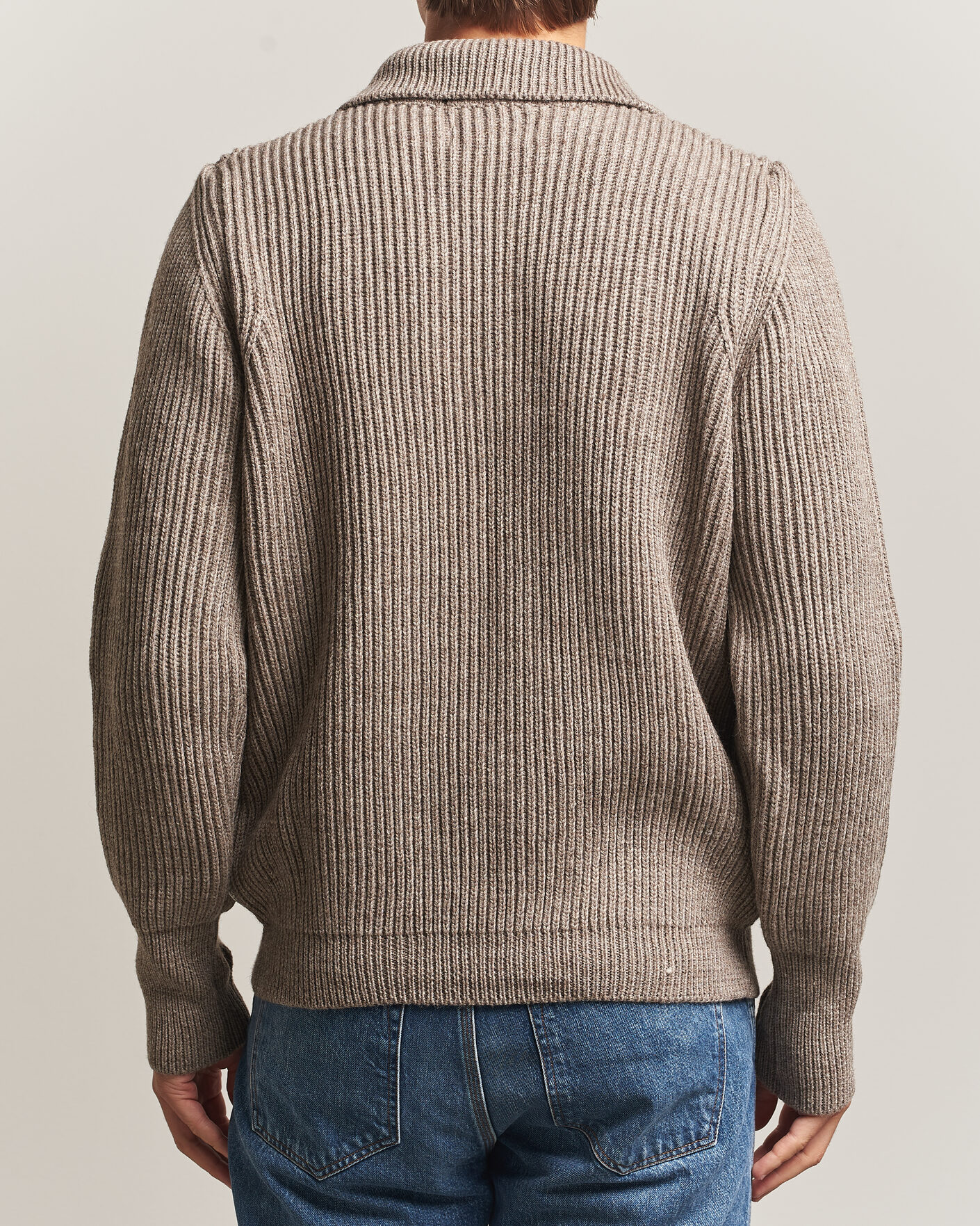 Herren | Pullover | Peregrine | Fisherman Merino Zip Cardigan Light Brown