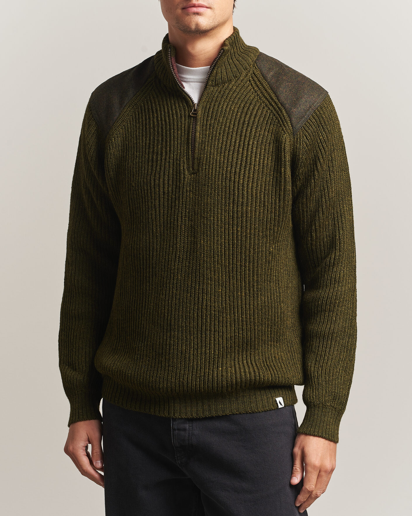 Herren | Pullover | Peregrine | Foxton Quarter Zip Jumperr Olive