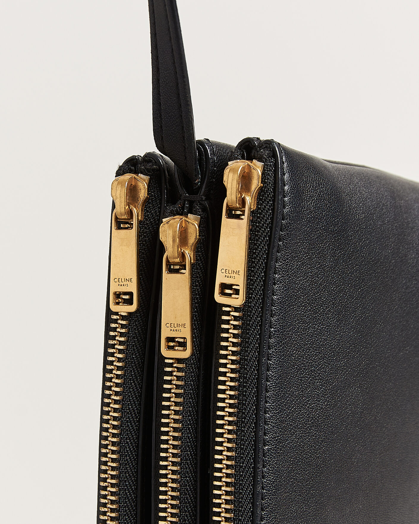 Herren | Pre-Owned & Vintage Bags | Celine Pre-Owned | Trio Bag Small Leather Black