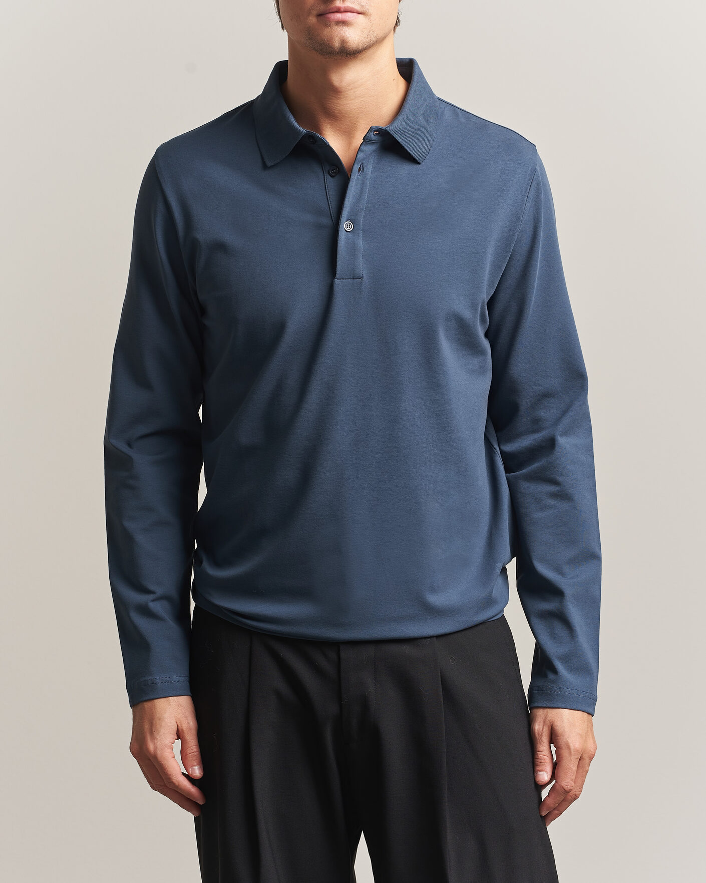 Herren | Poloshirts | Filippa K | Luke Lycra Polo Shirt Stone Blue