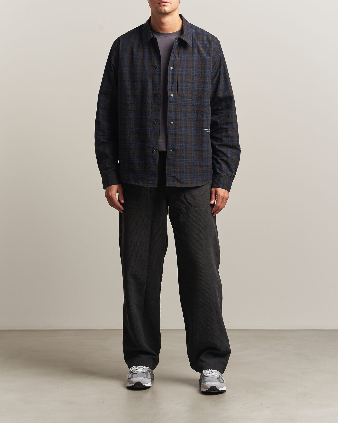 Herren | Hemden | Pas Normal Studios | Off-Race Seersucker Shirt Dark Navy