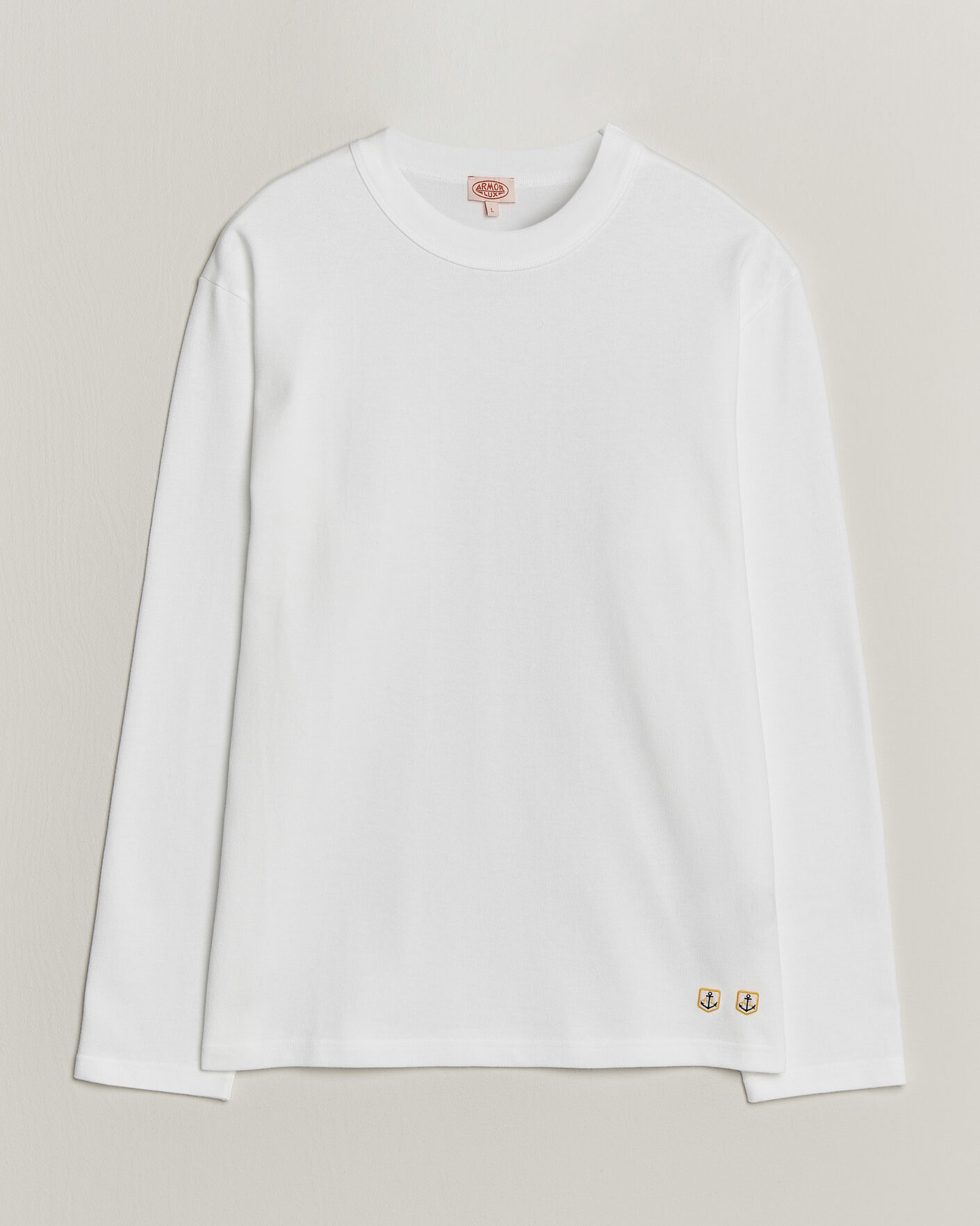 Herren | T-Shirts | Armor-lux | Heritage Long Sleeve Cotton T-Shirt White