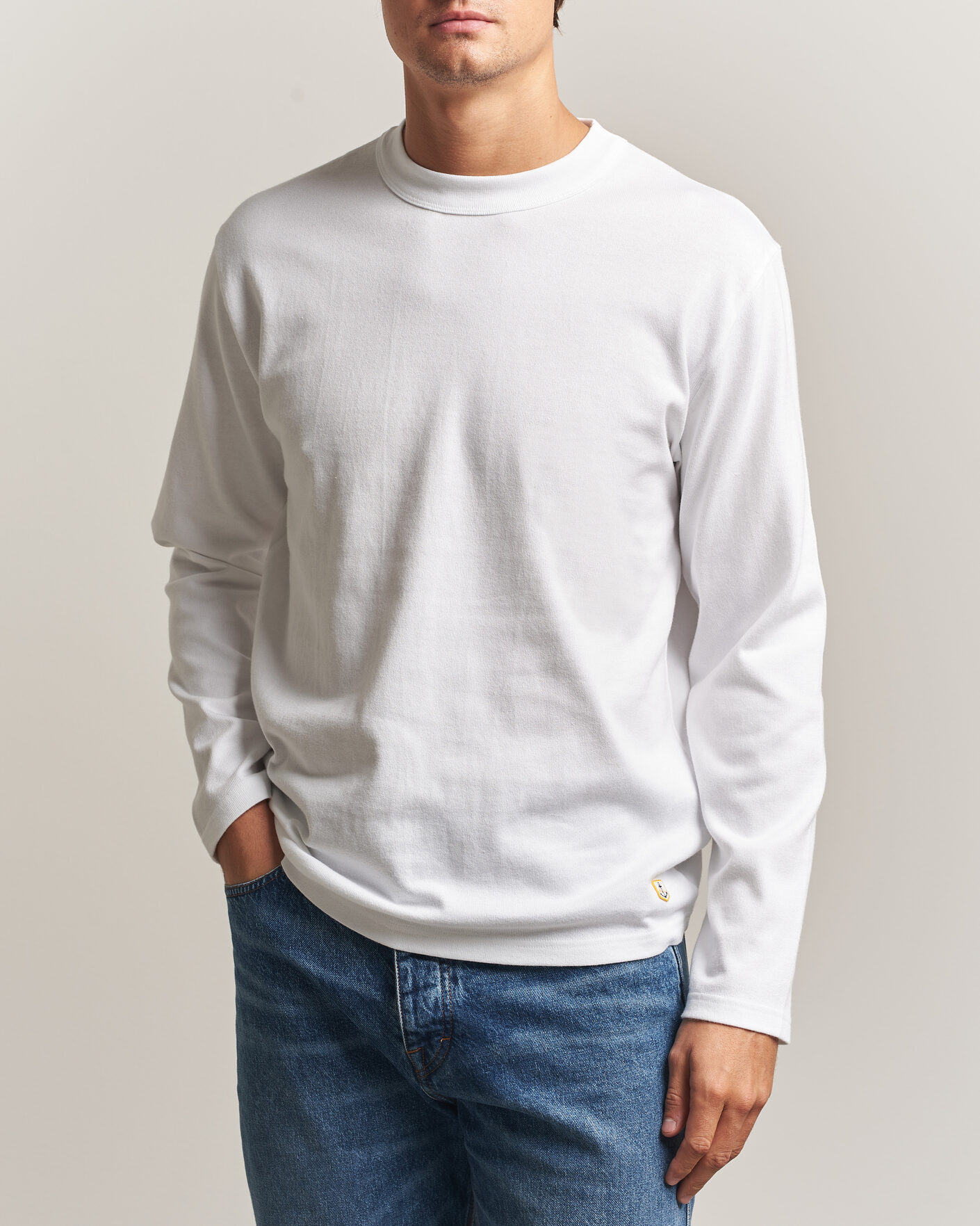 Herren | T-Shirts | Armor-lux | Heritage Long Sleeve Cotton T-Shirt White