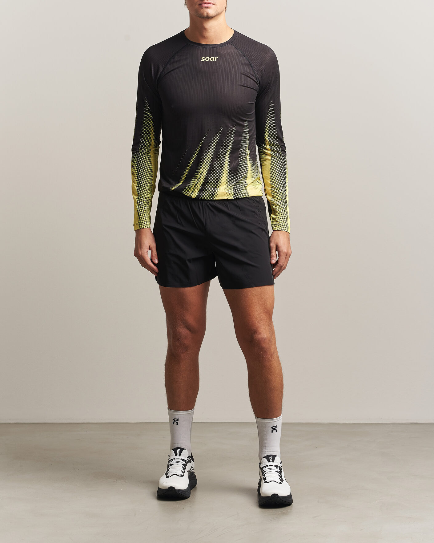 Herren | T-Shirts | SOAR Running | LS Race Base Yellow/Black