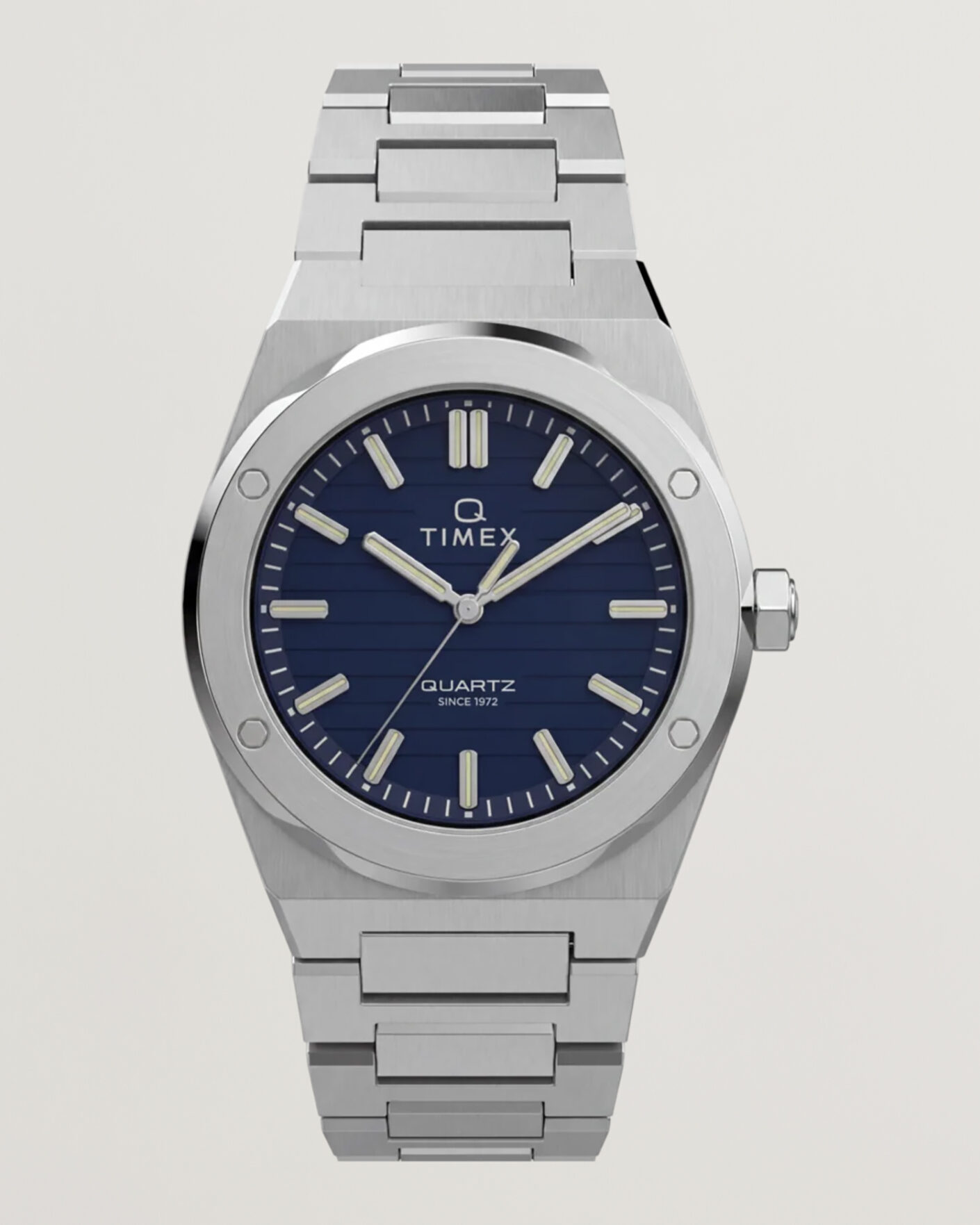 Herren | Timex Q Marbella Quartz Stainless Steel 40,5mm Blue Dial | Timex | Q Marbella Quartz Stainless Steel 40,5mm Blue Dial