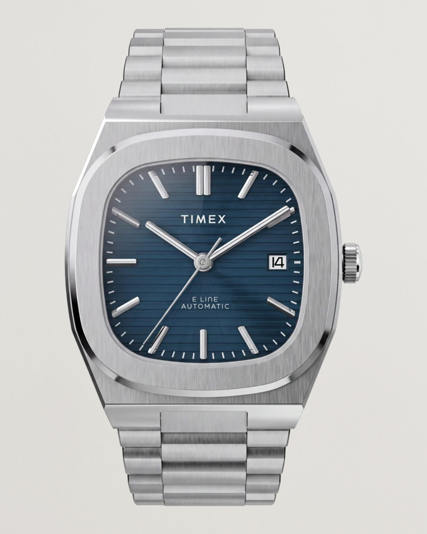 Herren | Timex Automatic E Line Stainless Steel 38mm Dark Blue Dial | Timex | Automatic E Line Stainless Steel 38mm Dark Blue Dial
