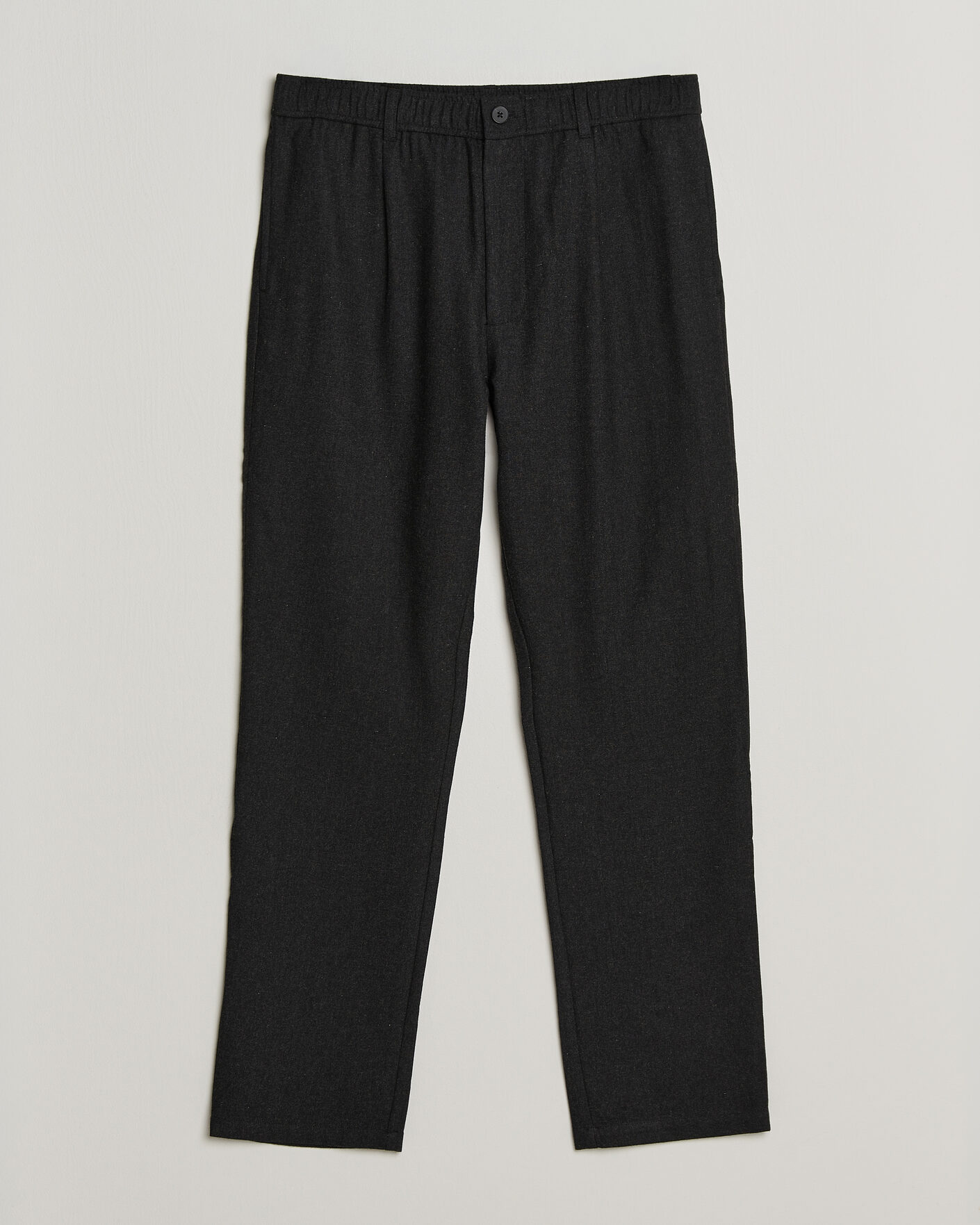 Herren | Hosen | Samsøe Samsøe | Bertil Flannel Drawstring Trousers Black Melange