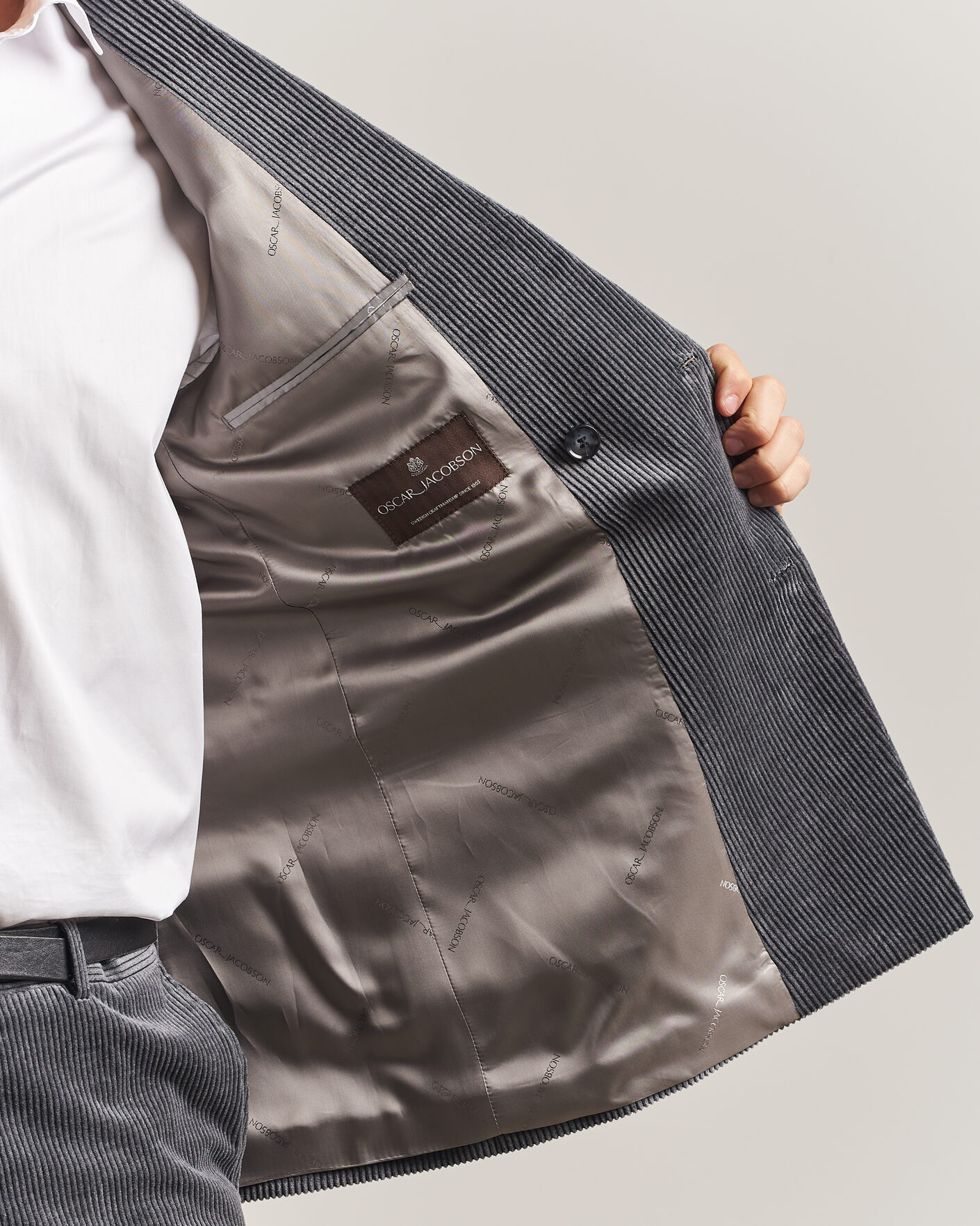 Herren | Sakkos | Oscar Jacobson | Farris Corduroy Blazer Grey