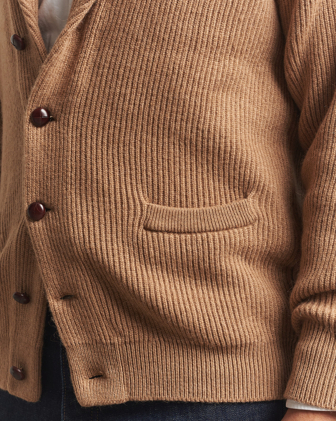 Herren | Pullover | William Lockie | Windsor Camelhair Shawl Cardigan Natural Brown