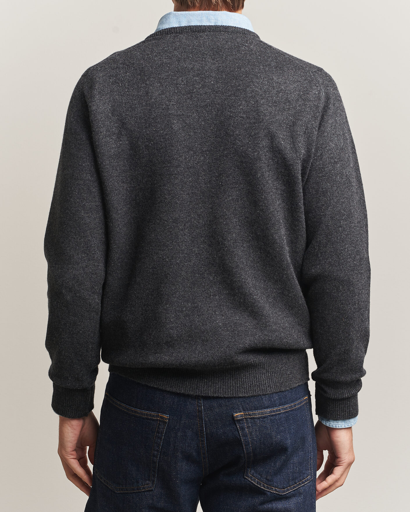 Herren | Pullover | William Lockie | Rob Lambswool Crewneck Charcoal