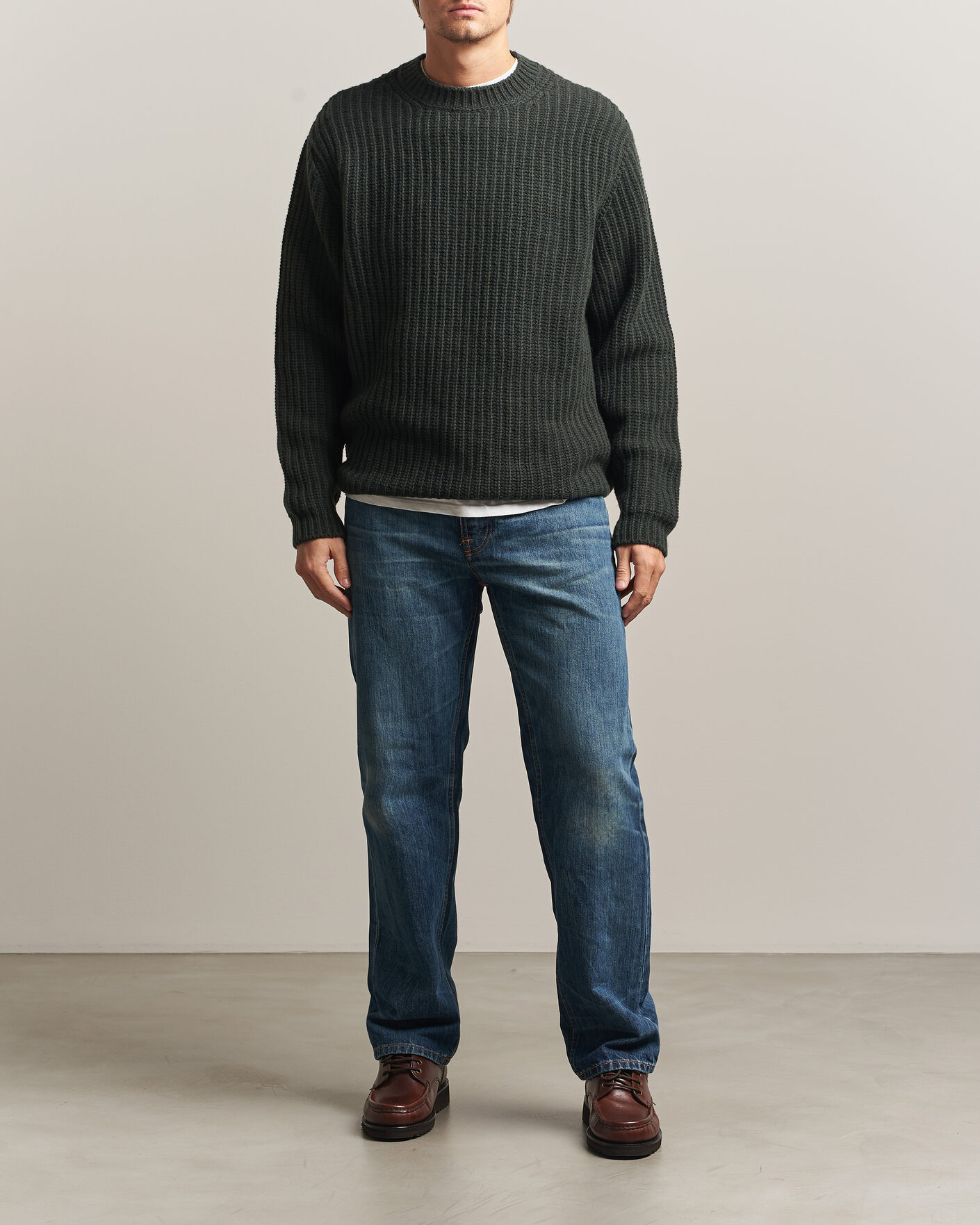 Herren | Pullover | Nudie Jeans | Gurry Chunky Knitted Sweater Racing Green