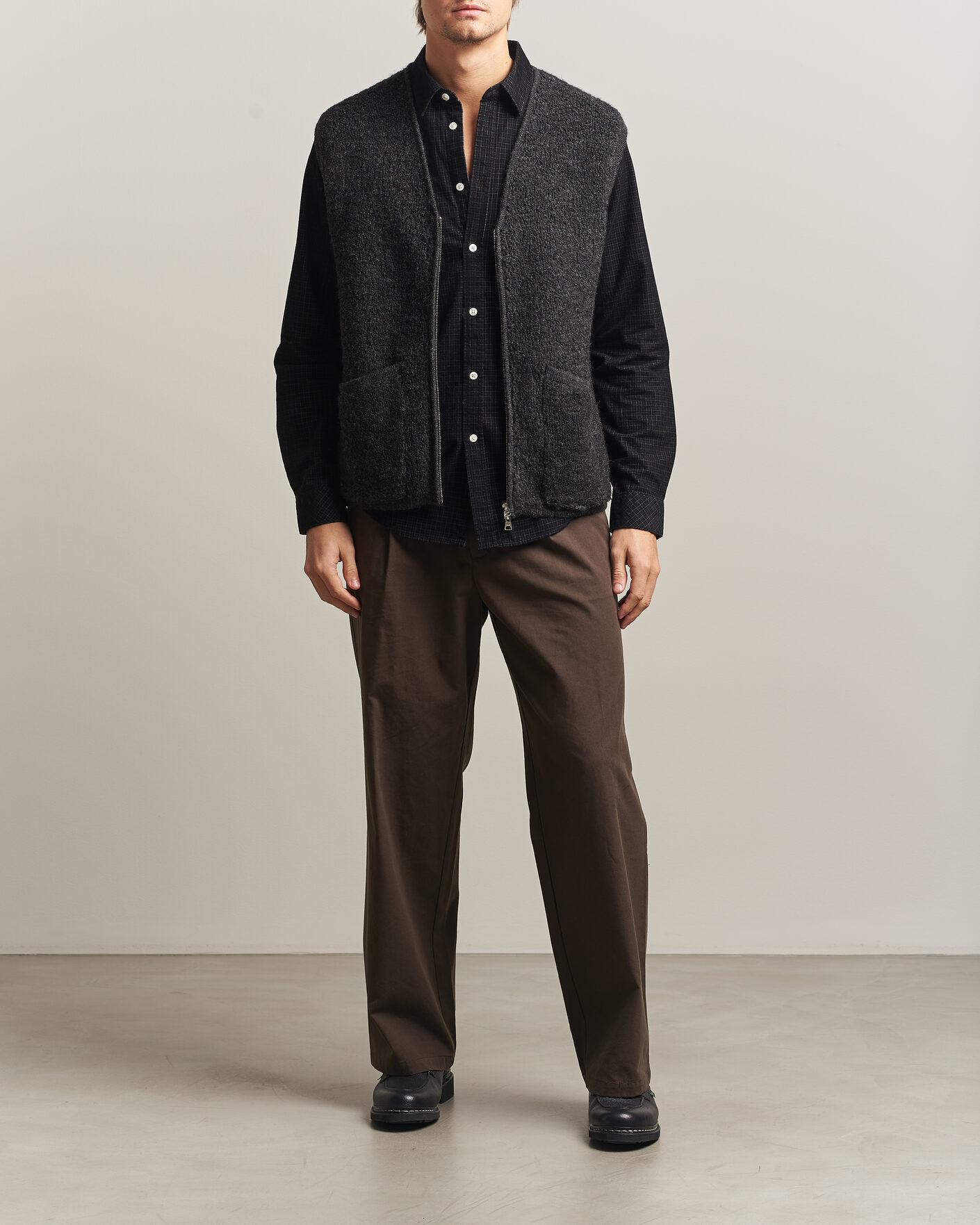 Herren | Westen | NN07 | Mads Wool Fleece Vest Antracite Melange