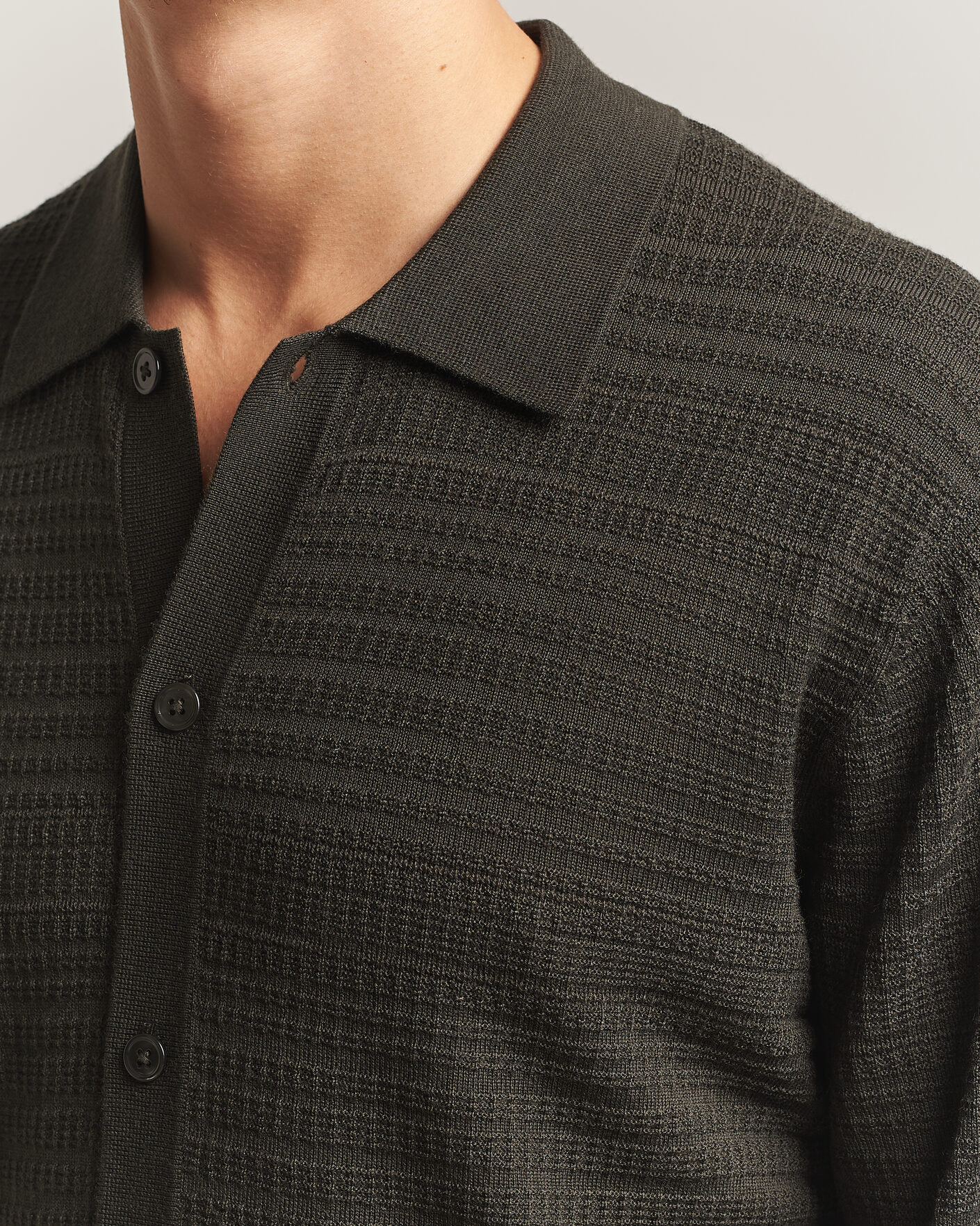 Herren | Pullover | NN07 | Nate Wool Knitted Cardigan Dark Army