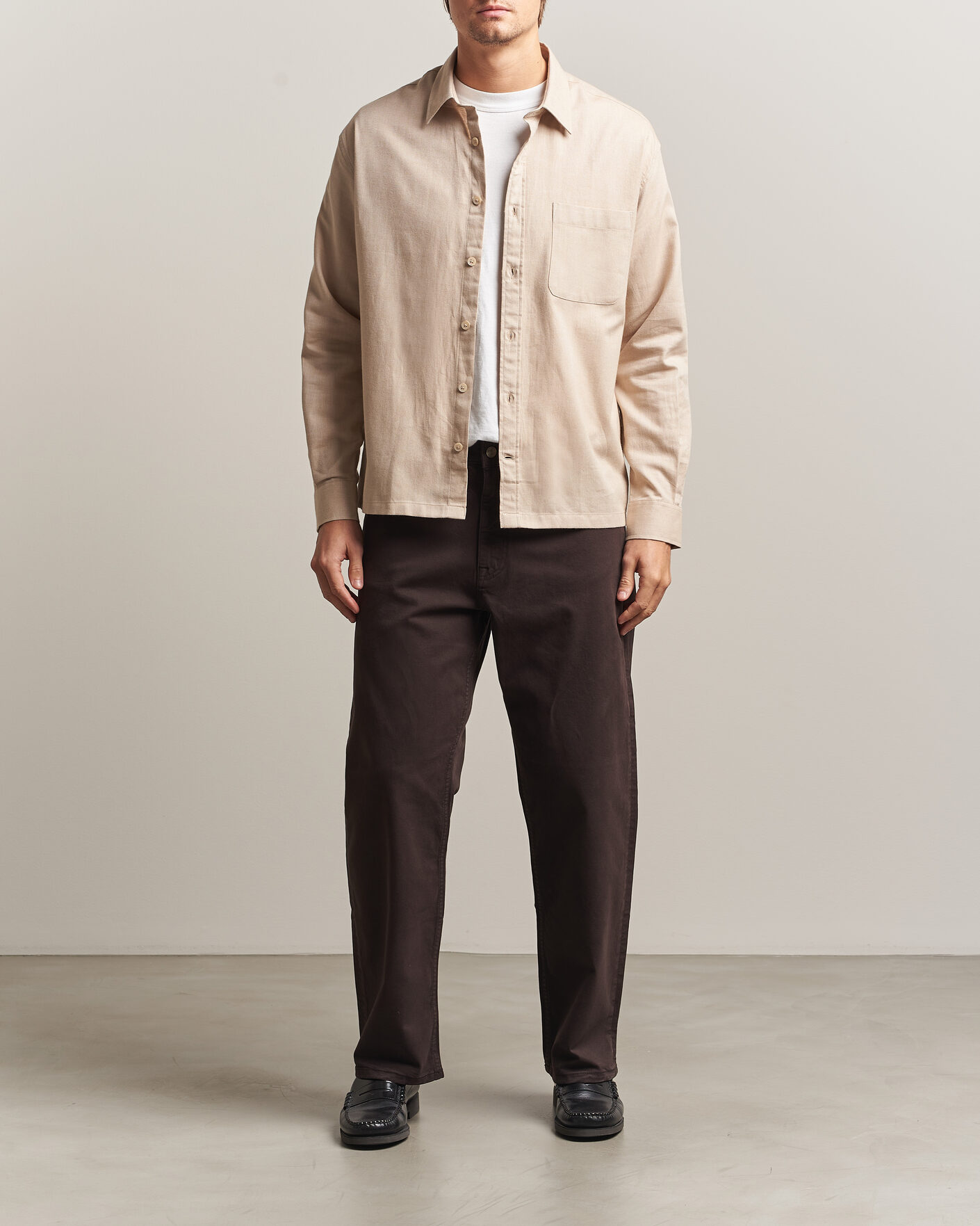 Herren | Hemden | NN07 | Deon Brushed Light Flannel Shirt Desert Khaki