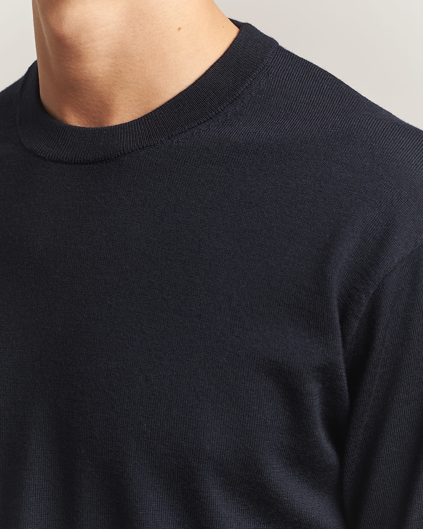 Herren | Pullover | NN07 | Nate Wool Knitted Crew Neck Deep Navy