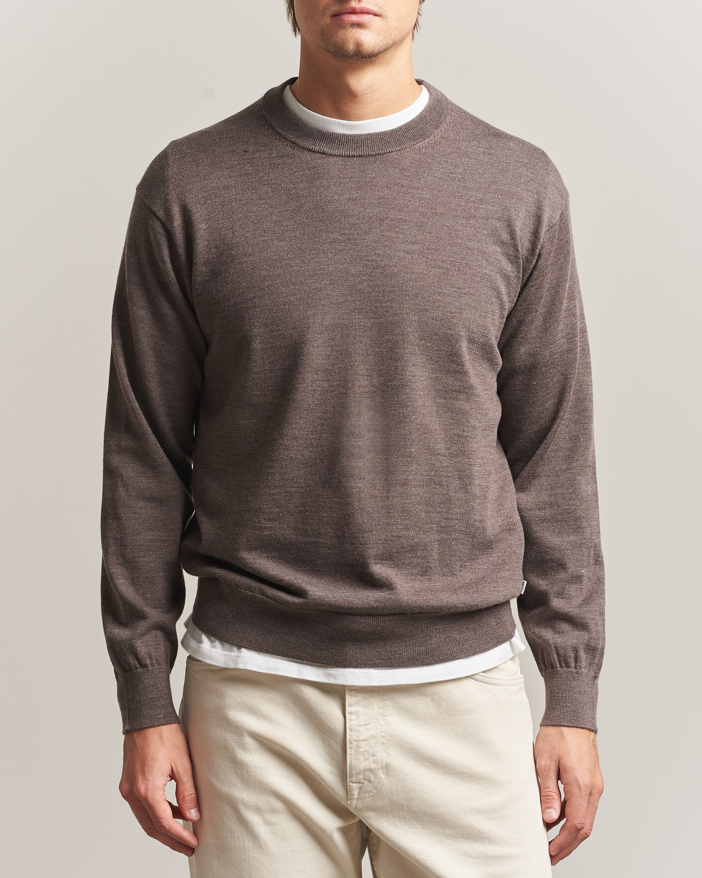 Herren | Pullover | NN07 | Nate Wool Knitted Crew Neck Mable Husk