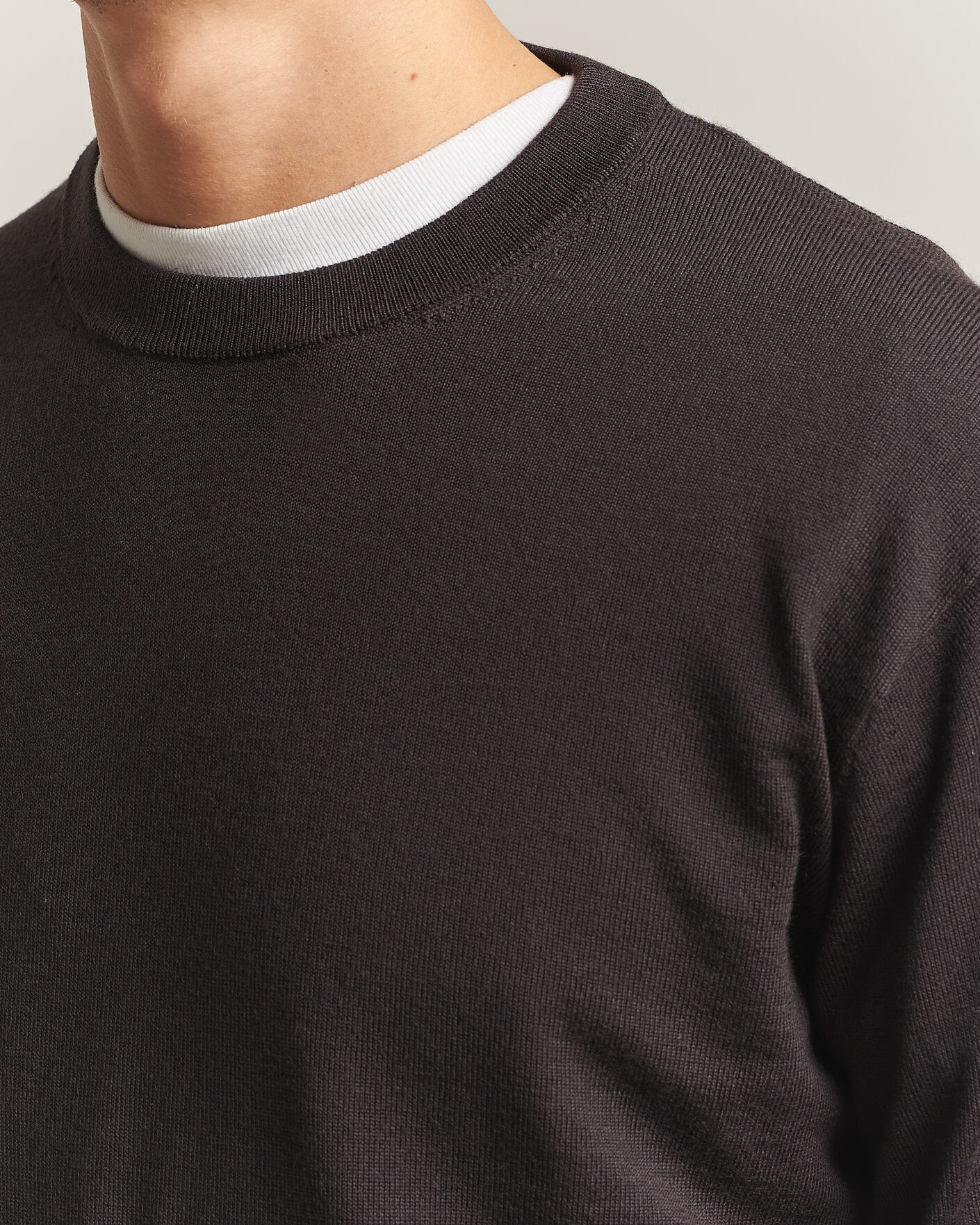 Herren | Pullover | NN07 | Nate Wool Knitted Crew Neck Deep Truffle