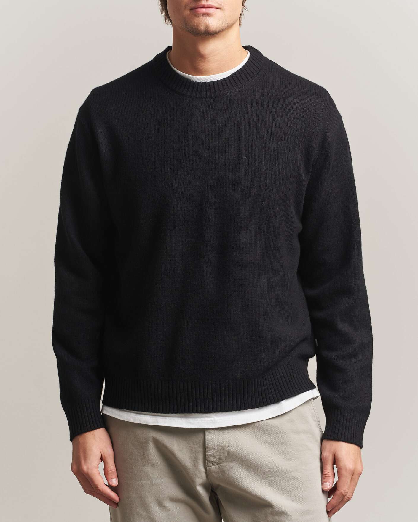 Herren | Pullover | NN07 | Russel Wool/Cotton Knitted Sweater Black