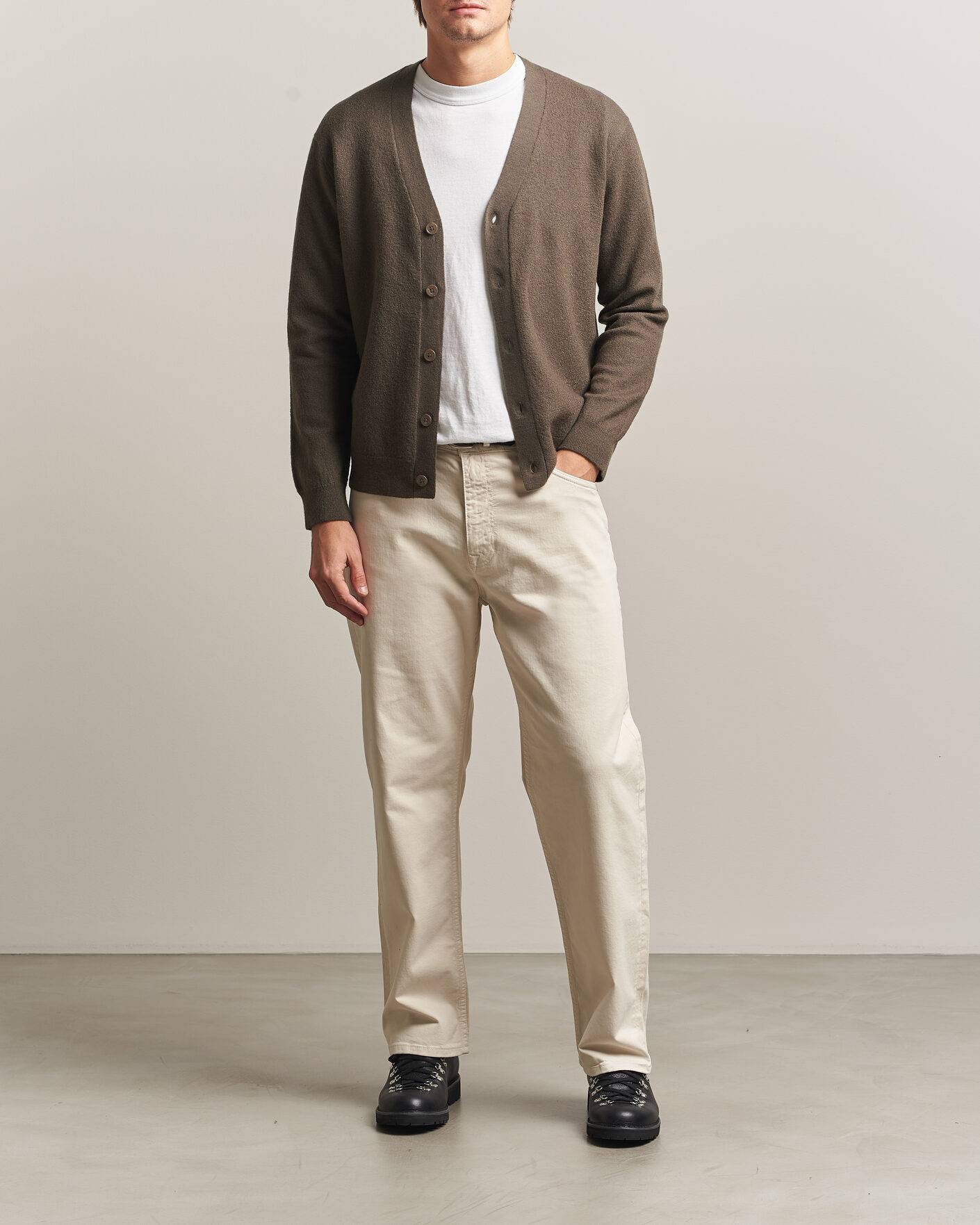 Herren | Pullover | NN07 | Jasper Wool Knitted Cardigan Mable Husk