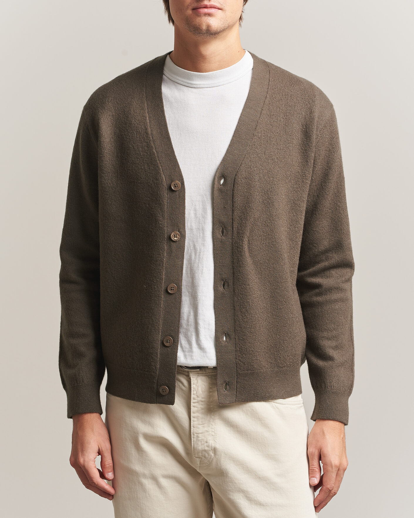 Herren | Pullover | NN07 | Jasper Wool Knitted Cardigan Mable Husk